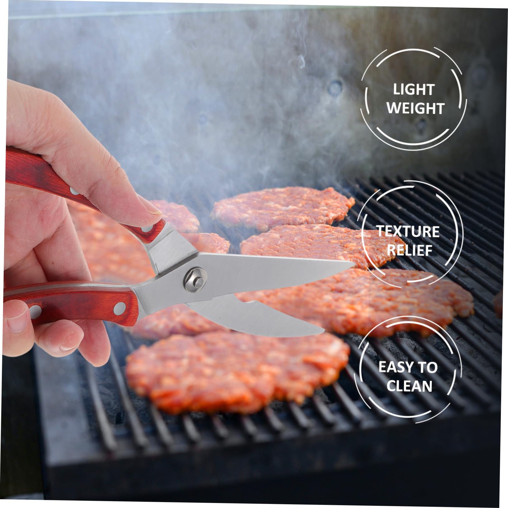 GLEAVI Stainless Steel Kitchen Scissors Ergonomic Poultry Shears for Effortless Cutting of Chicken Meat Fish and Bone for Home Restaurant and Hotel Use