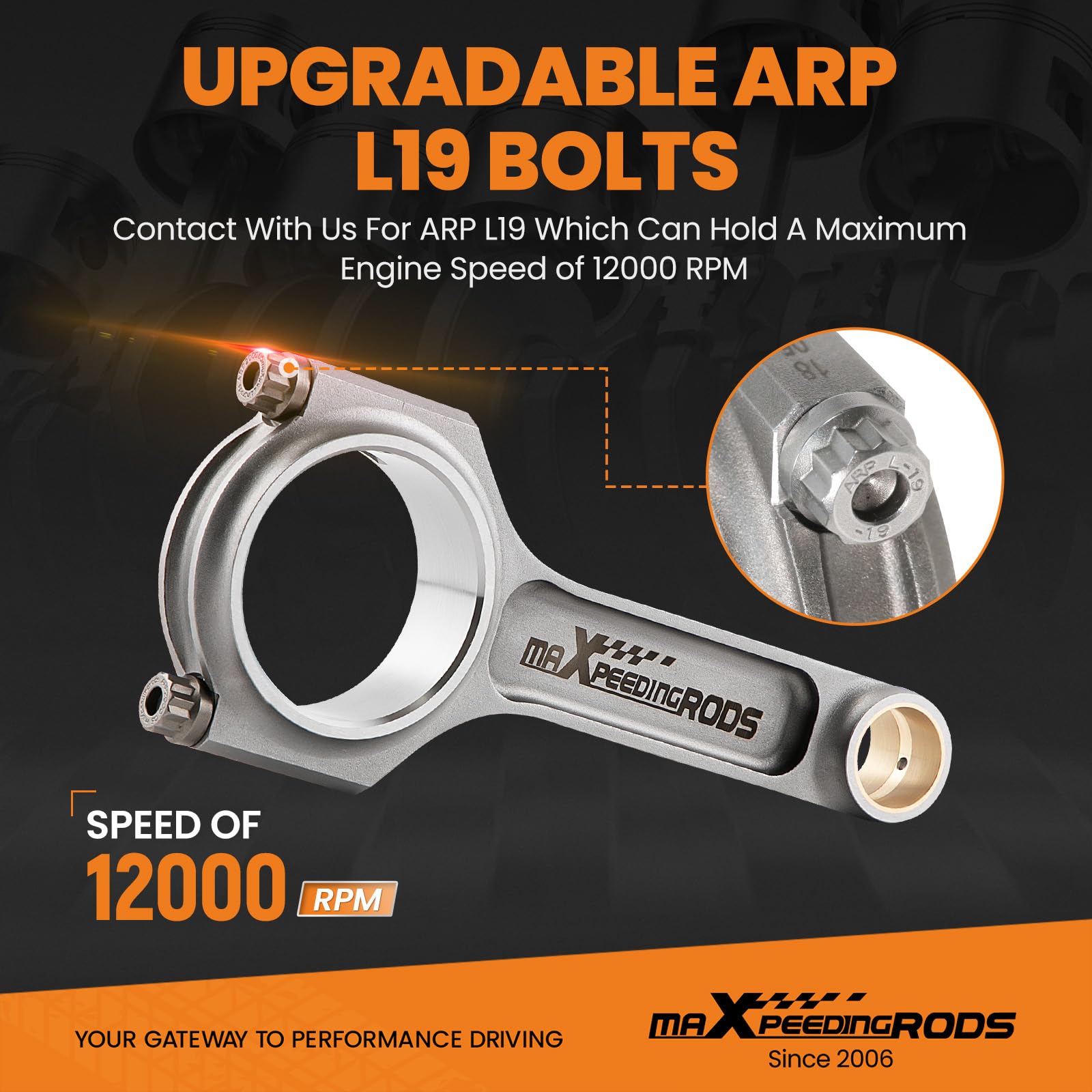 Amazon.com: maXpeedingrods Forged I-Beam Connecting Rods ARP for