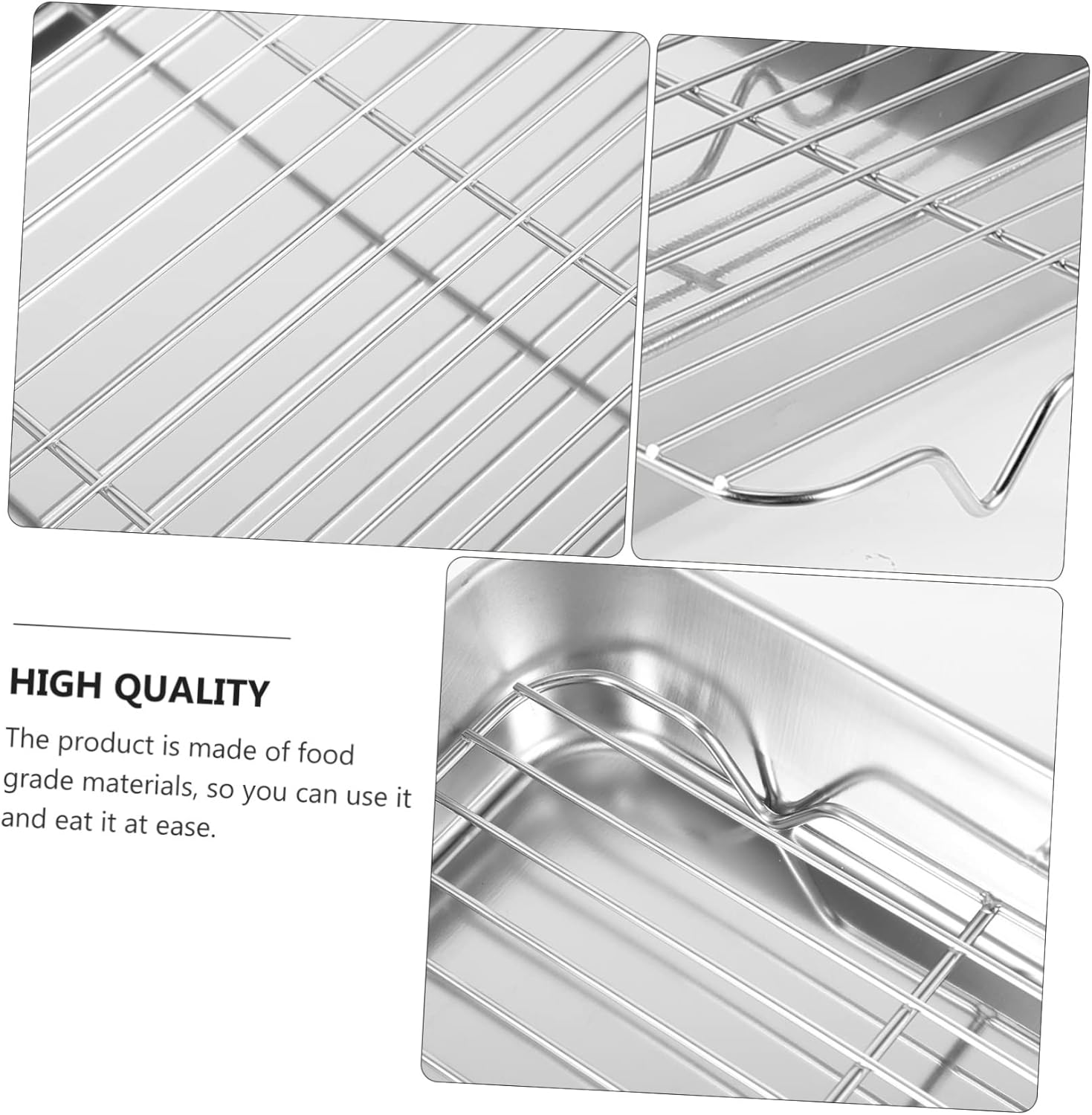 Zerodeko 1set Home Steaming Tray Kitchen Tray Baking Accessory Flat Bottom Baking Pan Stainless Steel