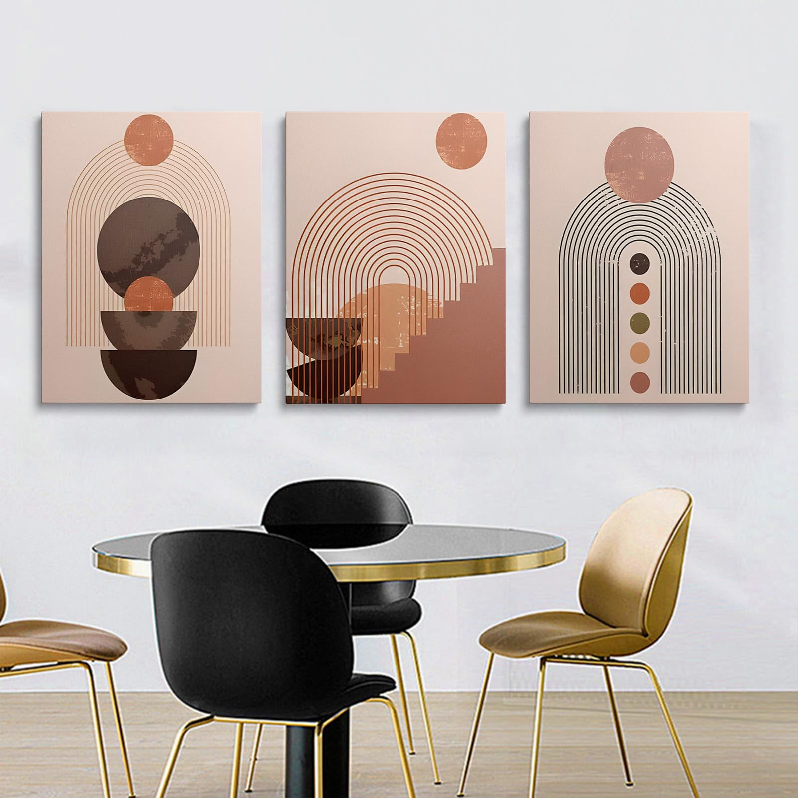 prinfantasy Boho Wall Art Poster Frames - 3Pcs Canvas Aesthetic Prints Abstract for Living Room Hallway YH1005 - Image 3