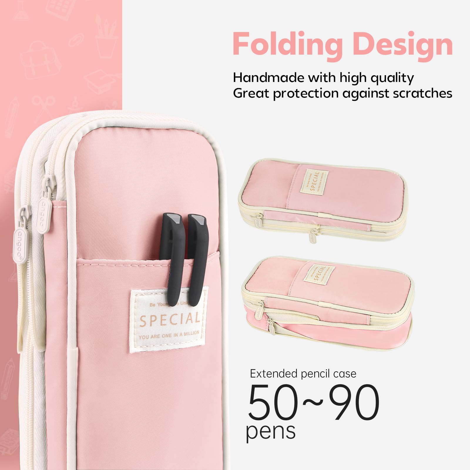 PUPTILY Estuche Para Lápices, Estuches Estéticos De Gran Capacidad Con Cremallera