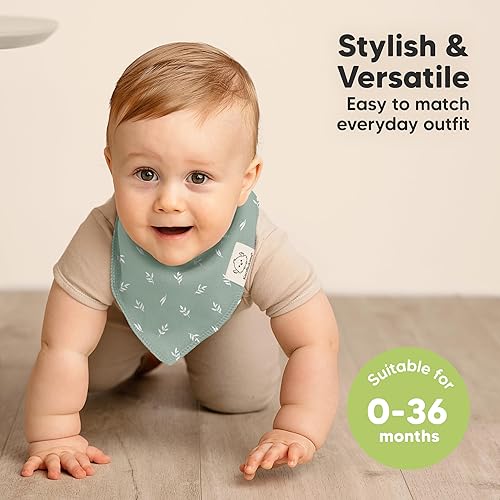 Miniatura 135 de KeaBabies 8 unidades de baberos tipo bandana orgánicos para niñas - Baberos tipo triángulo súper absorbentes para bebés que babean y están en