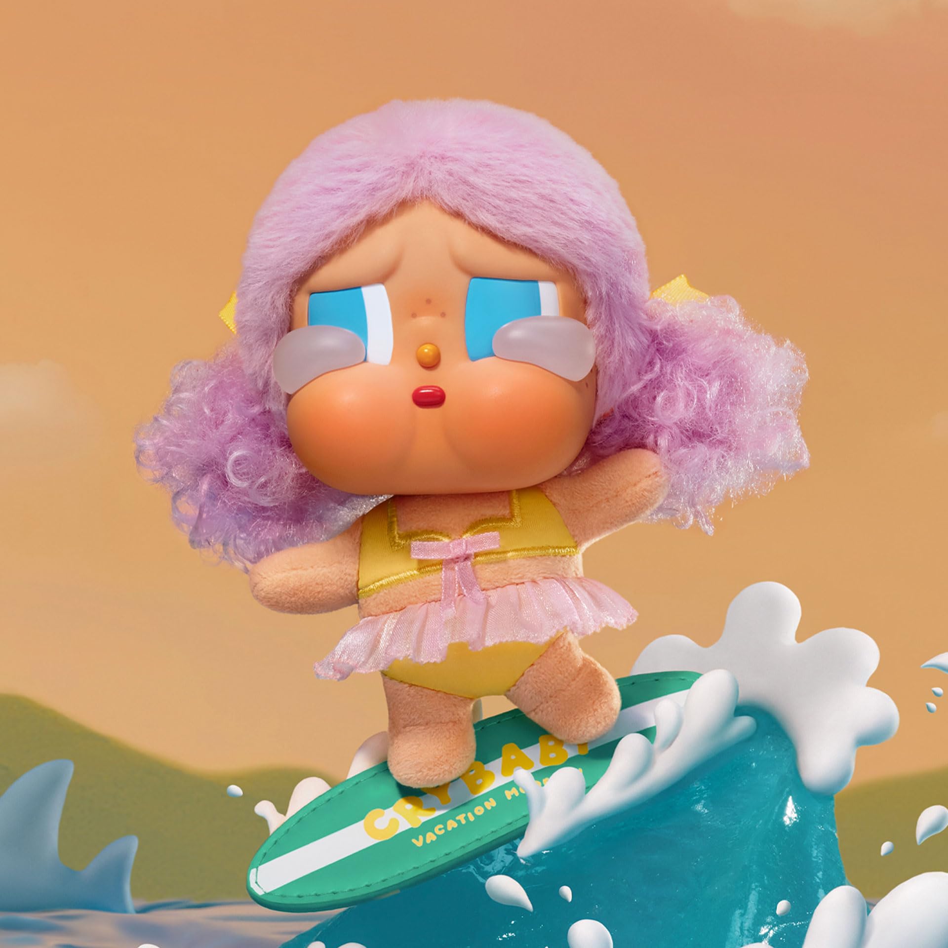 POP MART Crybaby Vacation Mode On Series - Caja ciega con colgante de felpa de vinilo, juguetes coleccionables, regalos de cumpleaños para niñas y niños, caja individual