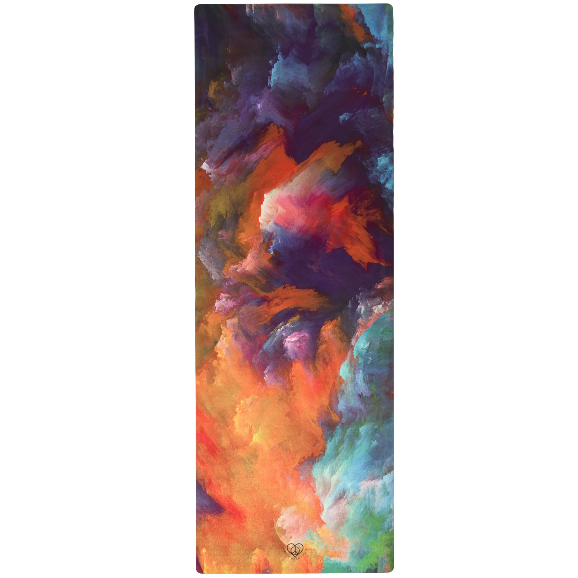 Purple Abstract Premium Luxury Yoga Mat with Carry Strap – 5mm Non-Slip Eco-Friendly Mat with Vegan Suede Top – No Yoga Towel Needed, Perfect for Hot Yoga