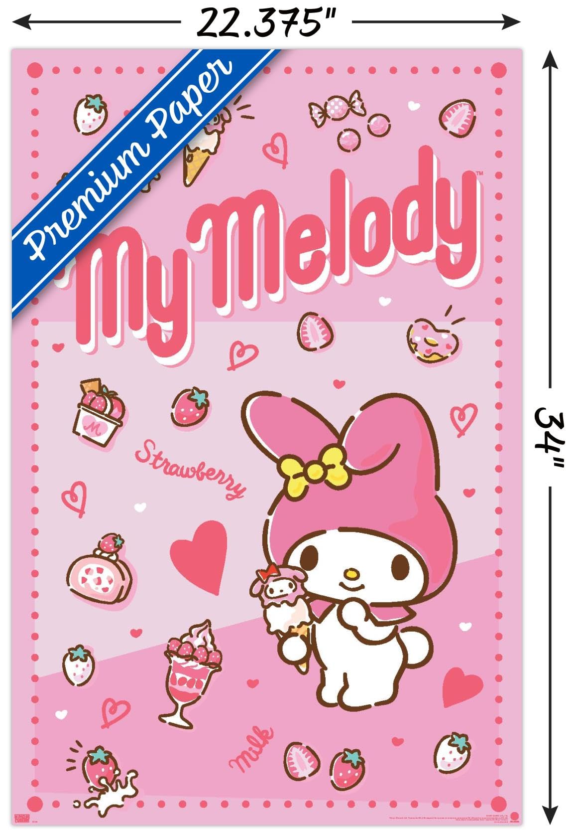 My Melody 下敷き A4サイズ 花柄 Hello Kitty and Friends: 23 My Favorite Flavor - My Melody Wall