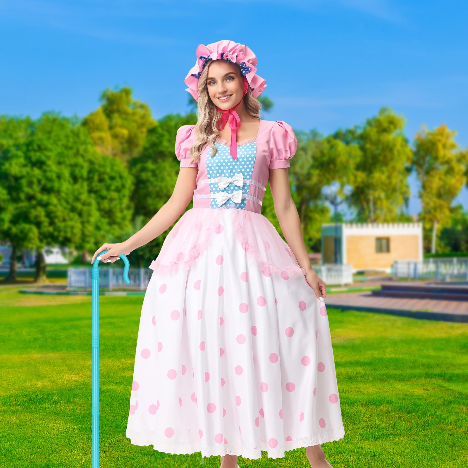 Spinosaurus 45" Shepherd's Staff Shepherd Crook Halloween Shepherd Nativity Costume Accessories Plastic Shepherd's Stick Blue Dress Up Cane Prop - Image 4