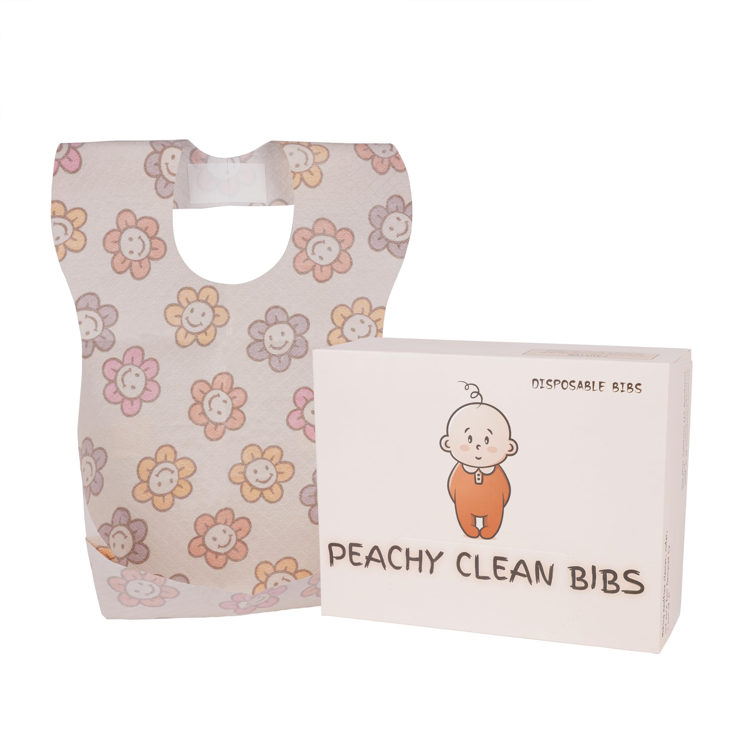 Disposable Baby Bibs (30pcs) Individually Wrapped - Soft 3-Layer Cute & Fun Waterproof Bibs for Babies w/Crumb Catcher - Easy Wear Baby Feeding Travel Bib Leakproof Baby Gift