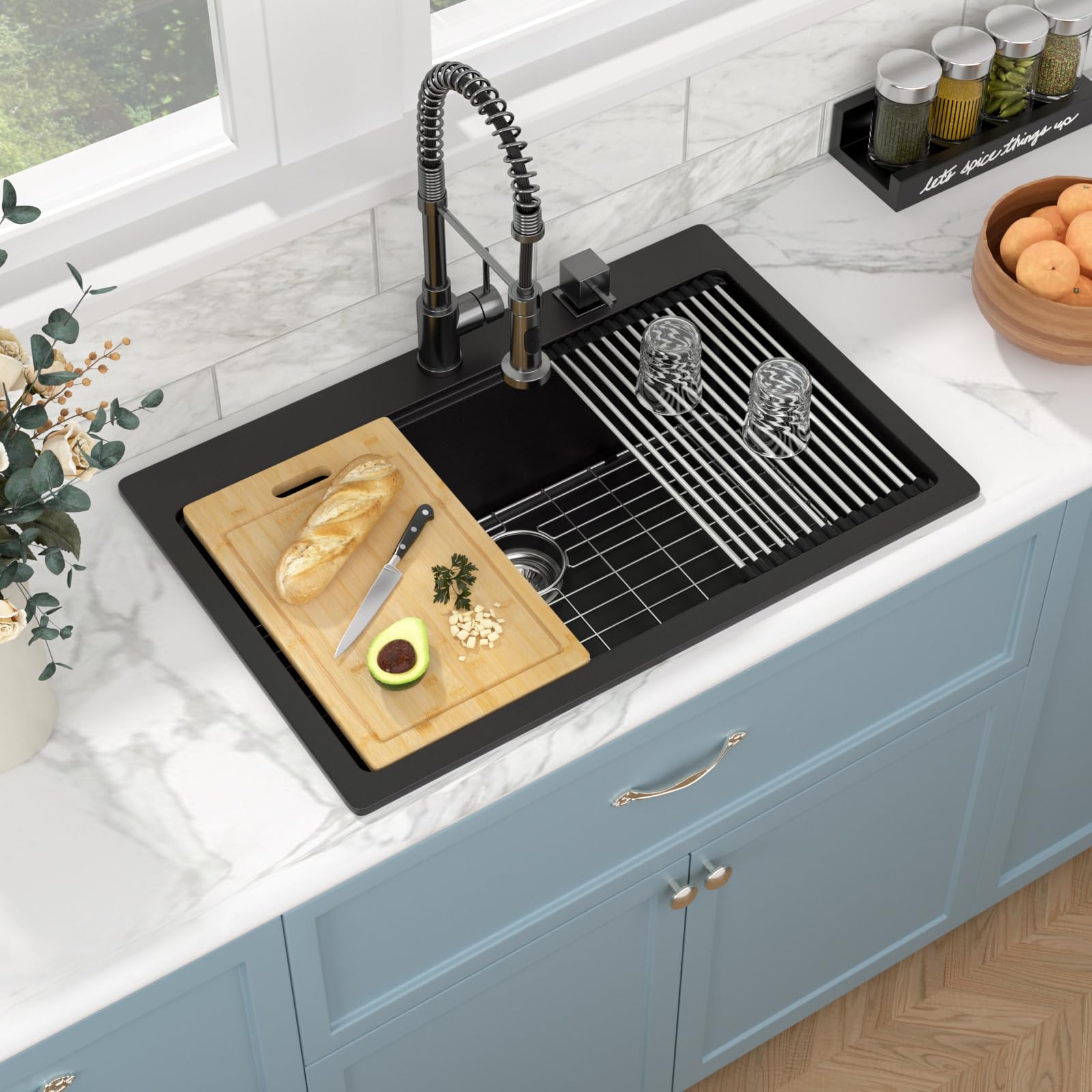 Snapklik.com : 33 Inch Composite Granite Kitchen Sink - 33x22 Inch ...