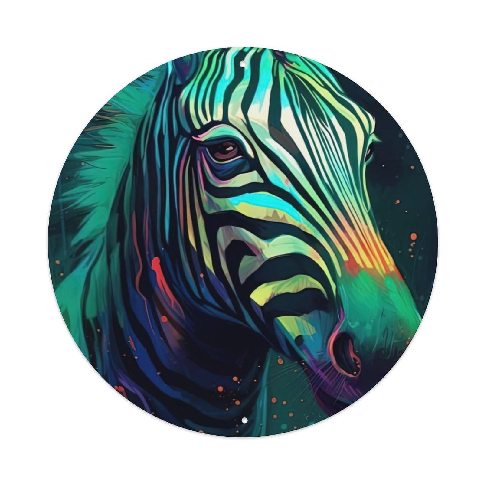 Animal Artwork Lonely Zebra Vintage Metal Tin Sign Plaque Wall Decor for Cafe, Club Bar, Office, Garden Metal Poster 8x8Inch