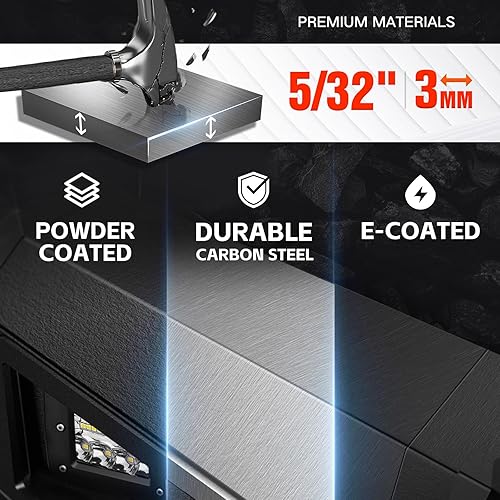 Miniatura 3 de YZONA Parachoques trasero todoterreno compatible con camioneta Toyota Tundra 2007, 2008, 2009, 2010, 2011, 2012, 2013, parachoques de ancho completo