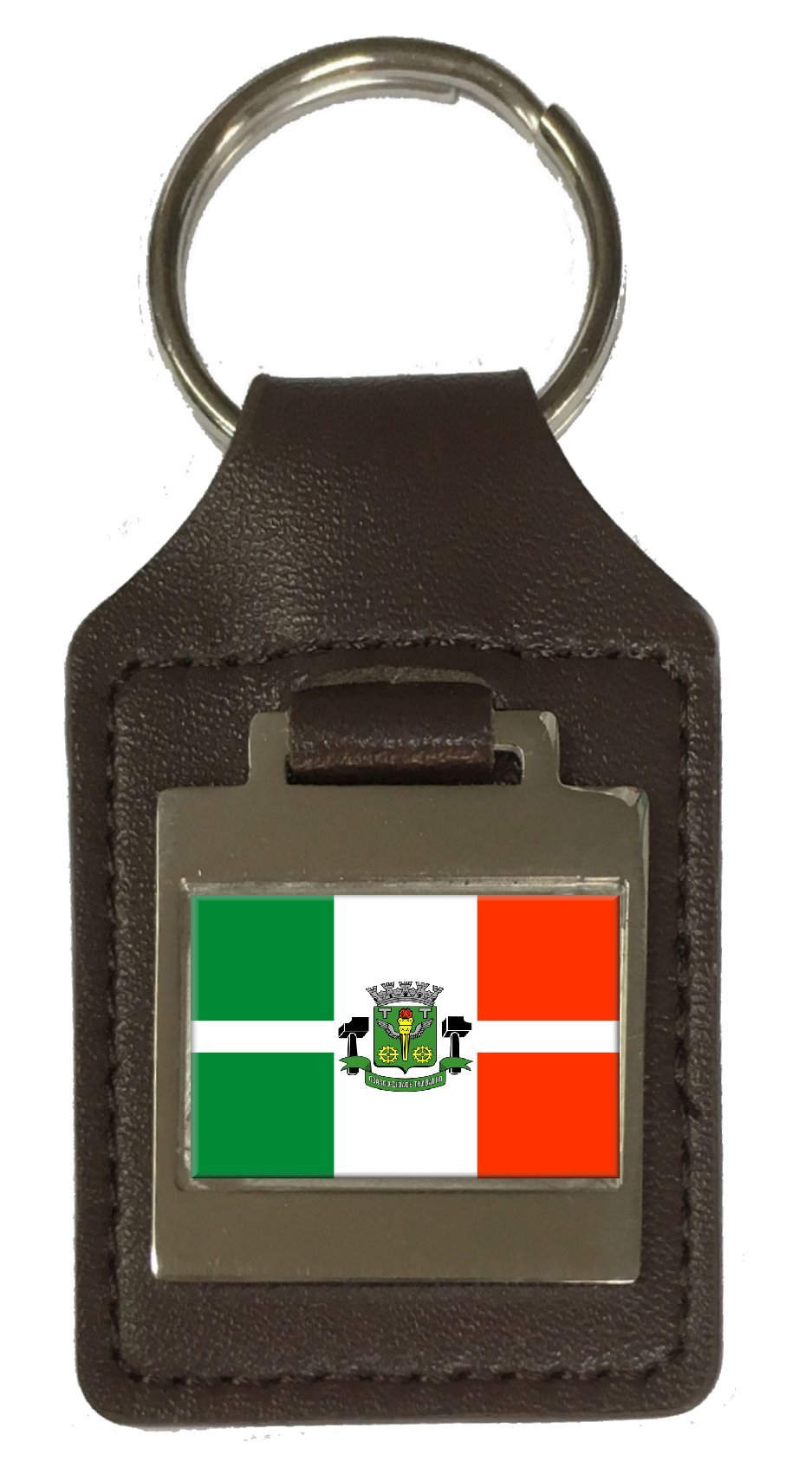 Llavero de cuero grabado Osasco City Sao Paulo State Flag
