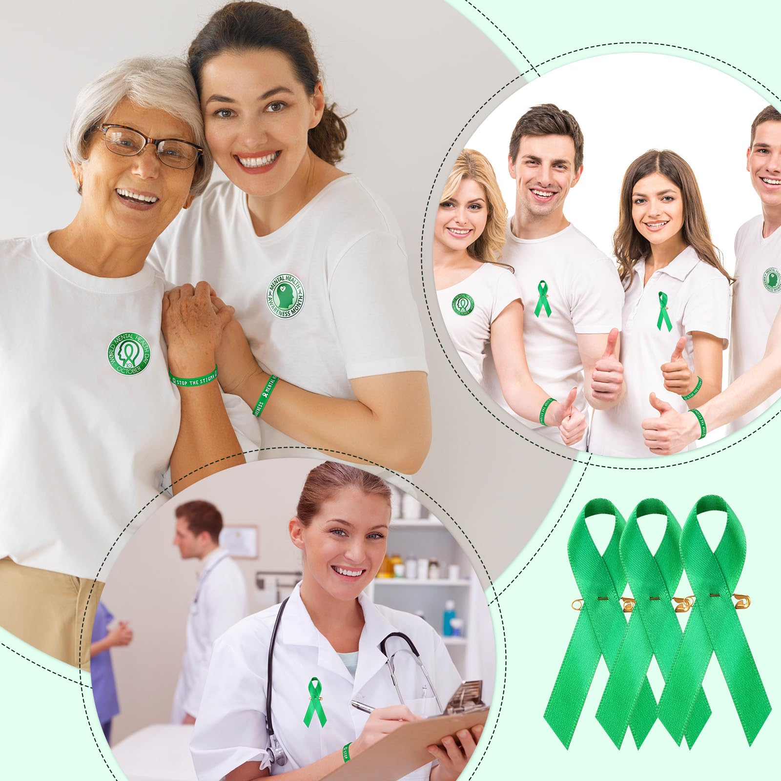 Lincia Los artículos de concienciación sobre la salud mental incluyen alfileres de cinta, broches de insignia, patos de goma, bolas de estrés, bolígrafos, calcomanías, pulseras, cordones, llaveros