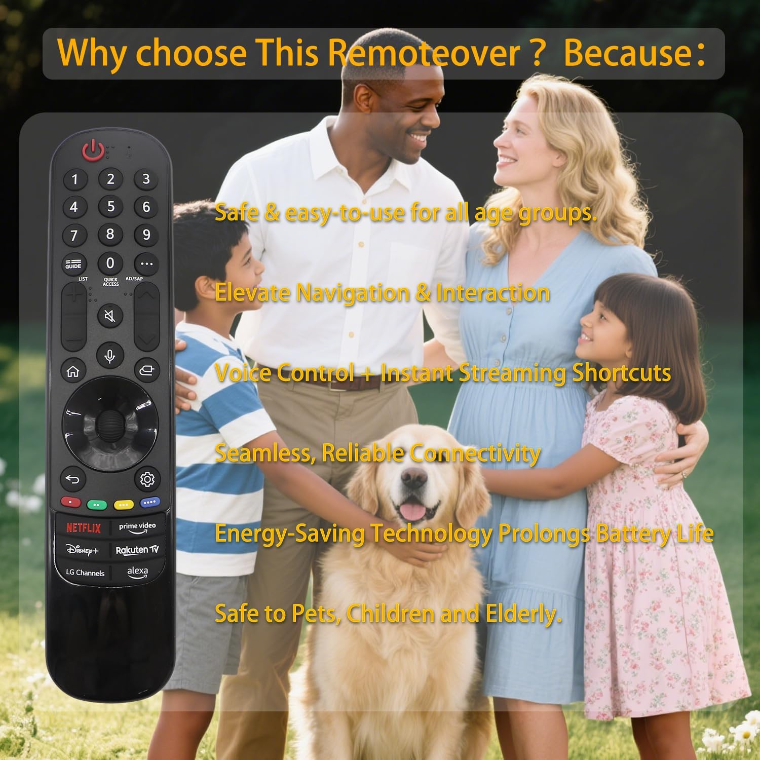 Magic Remote Control AN-MR24GA/23GA/22GA/21GA with Voice and Pointer Function Compatible with LG Smart TV Remote, Compatible with LG 2019–2024 Smart TVs WebOS, OLED, QNED, NANOCell, 4K, 8K