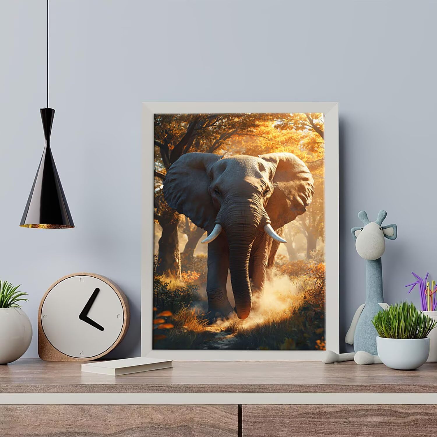 DIY 数字 油絵 塗り絵 キット 森の象 デジタルペイント数字油絵 数字キット塗り絵 大人 子ども手塗り DIY絵 デジタル油絵