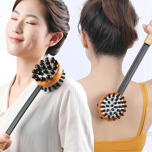 Miniatura 3 de Martillo de masaje, masajeador de espalda Meridians, masajeador de percusión de doble cabeza y espalda, martillo de masaje manual para cuello,