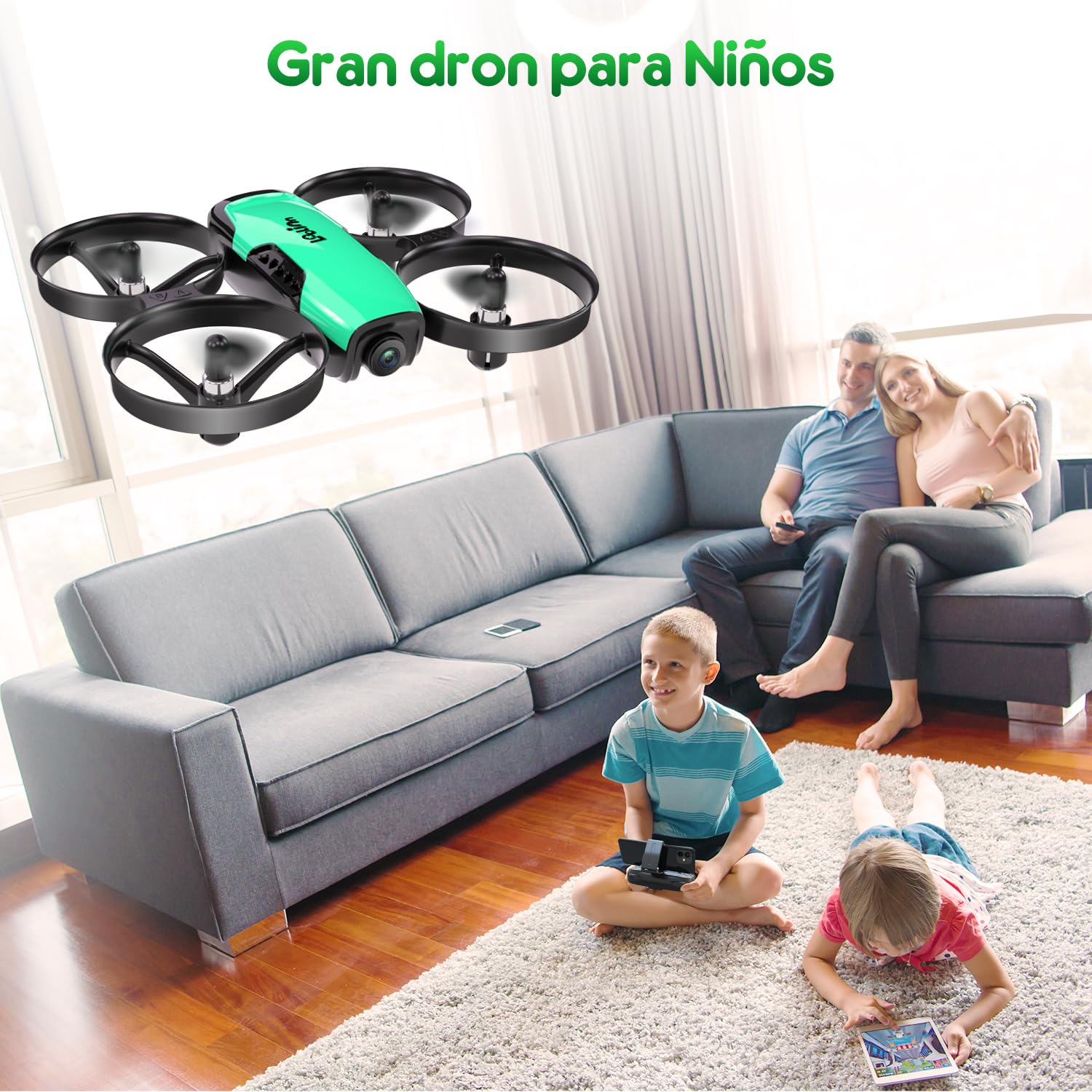 Loolinn | Drones para Niños con Camara Ajustable (8+), Mini Dron con Fotos y Videos, Incluye Dos Baterias, Seguro Para Volar, Fácil De Volar, Certificación Aprobada C0 (Idea para Regalo)
