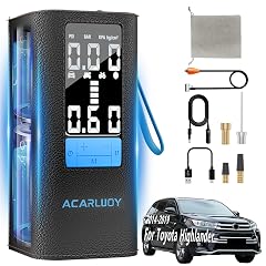 Portable Air Compressor for Car Tires - 3X Faster Inflation Fit for Toyota Highlander 2014-2019 6000mAh Battery LCD