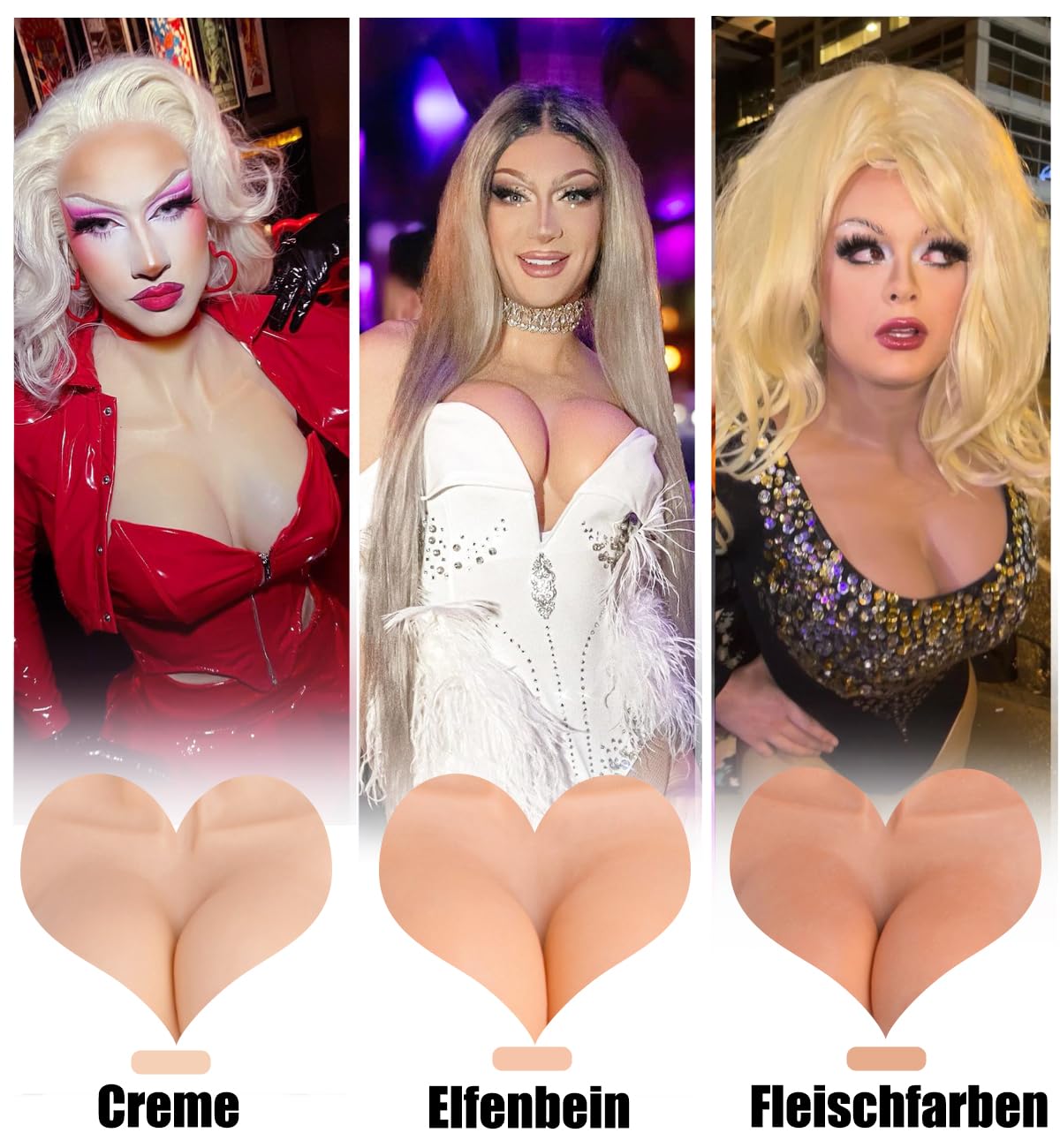C-G Cup 1:1 Silikonowe body z ludzkim designem, dyskretny cewnik zakrzywiony w kształcie litery S dla transpłciowych cosplay Drag Queen