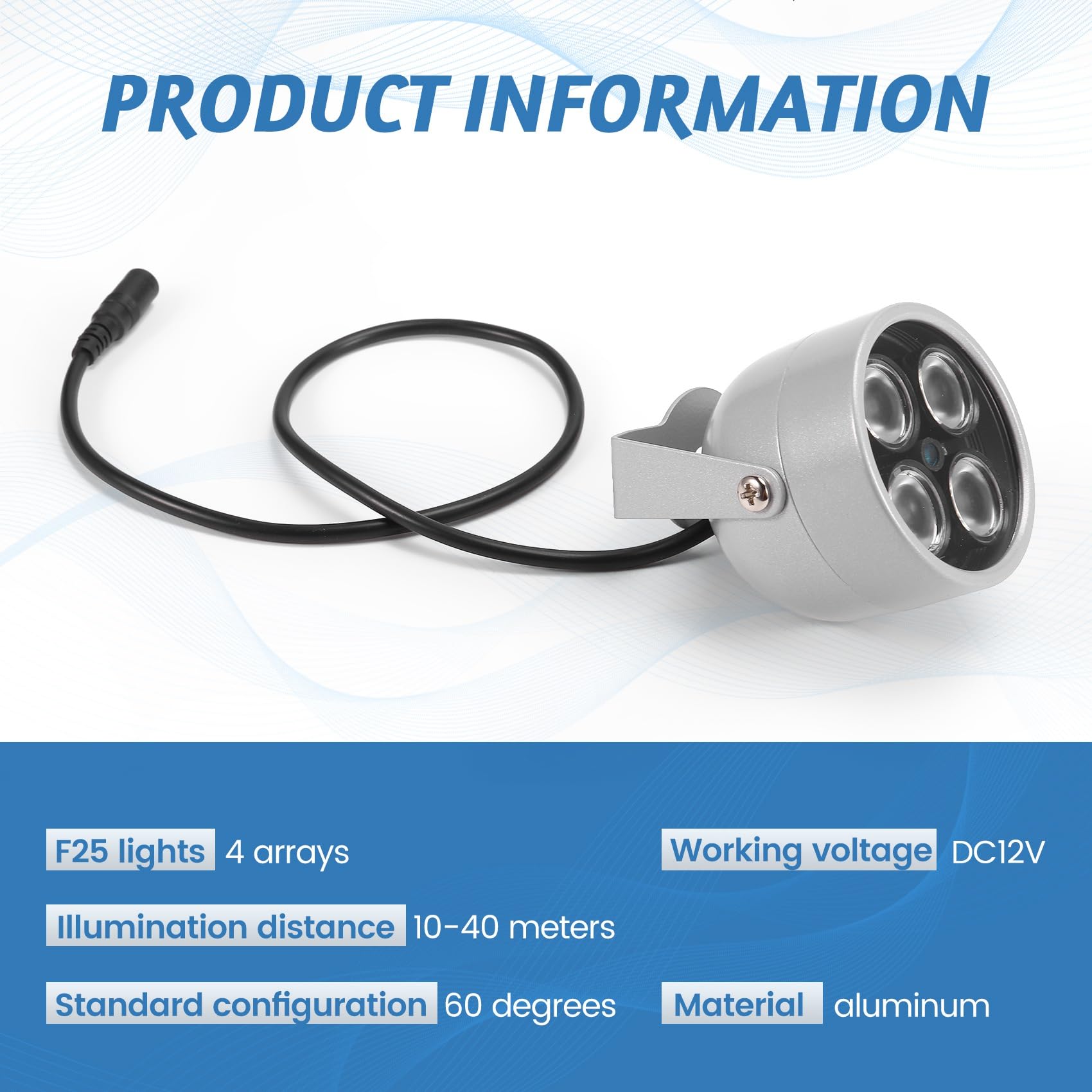 LED Array Infrared Illuminator 12V DC Night Vision IP66 Telecamera Sicurezza