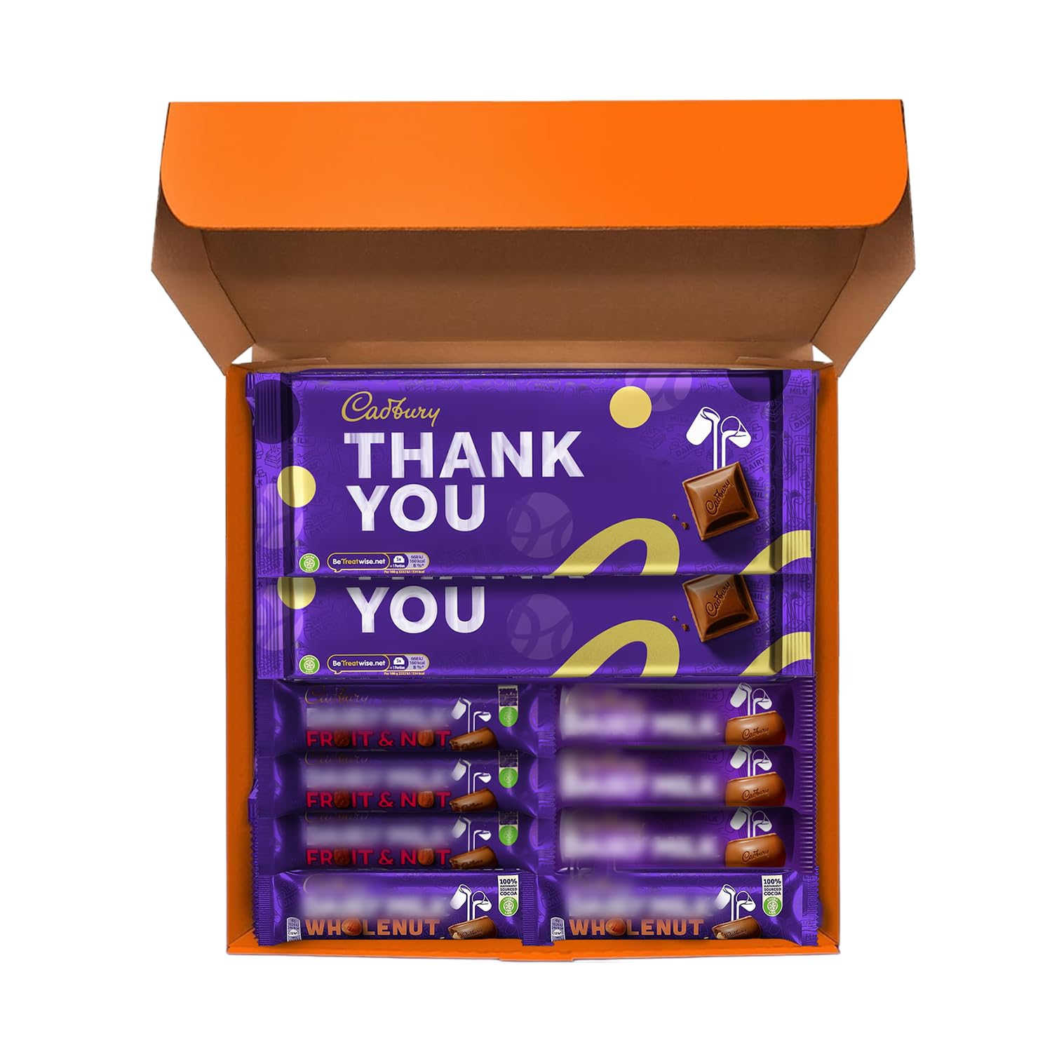 Cadbury Chocolate Hamper – 10 Pack Gift Box with Mixed Flavors - Dairy Milk Fruit and Nut, Whole Nut and Classic Creamy - Perfect for Gifting & Celebrations
