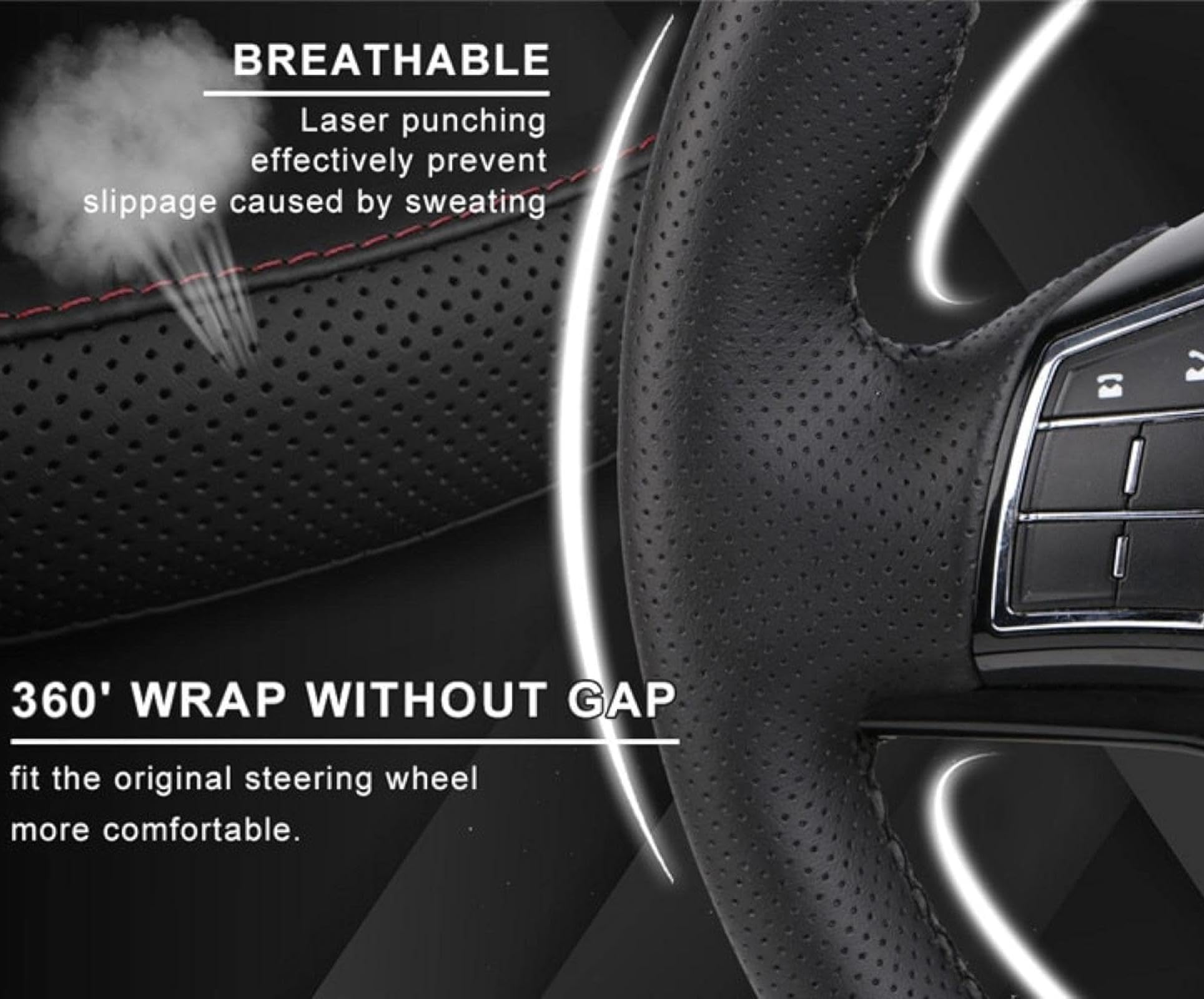 Générique Housse de Volant pour BMW 1 2 3 séries F20 F21 F22 F30 F34 F36 Couverture De Volant De Voiture DIY Housse de Volant Housse