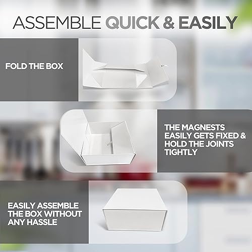 Miniatura 4 de Caja de regalo cuadrada  Caja de regalo reutilizable y magnética con tapa  Caja de regalo premium  Caja de regalo plegable para bodas, cumpleaños,