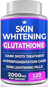 Glutathione Whitening Pills - 120 Capsules 2000mg Glutathione - Effective Skin Lightening Supplement - Dark Spots, Melasma & Acne Scar Remover, Hyperpigmentation Treatment - Anti-Aging Antioxidant