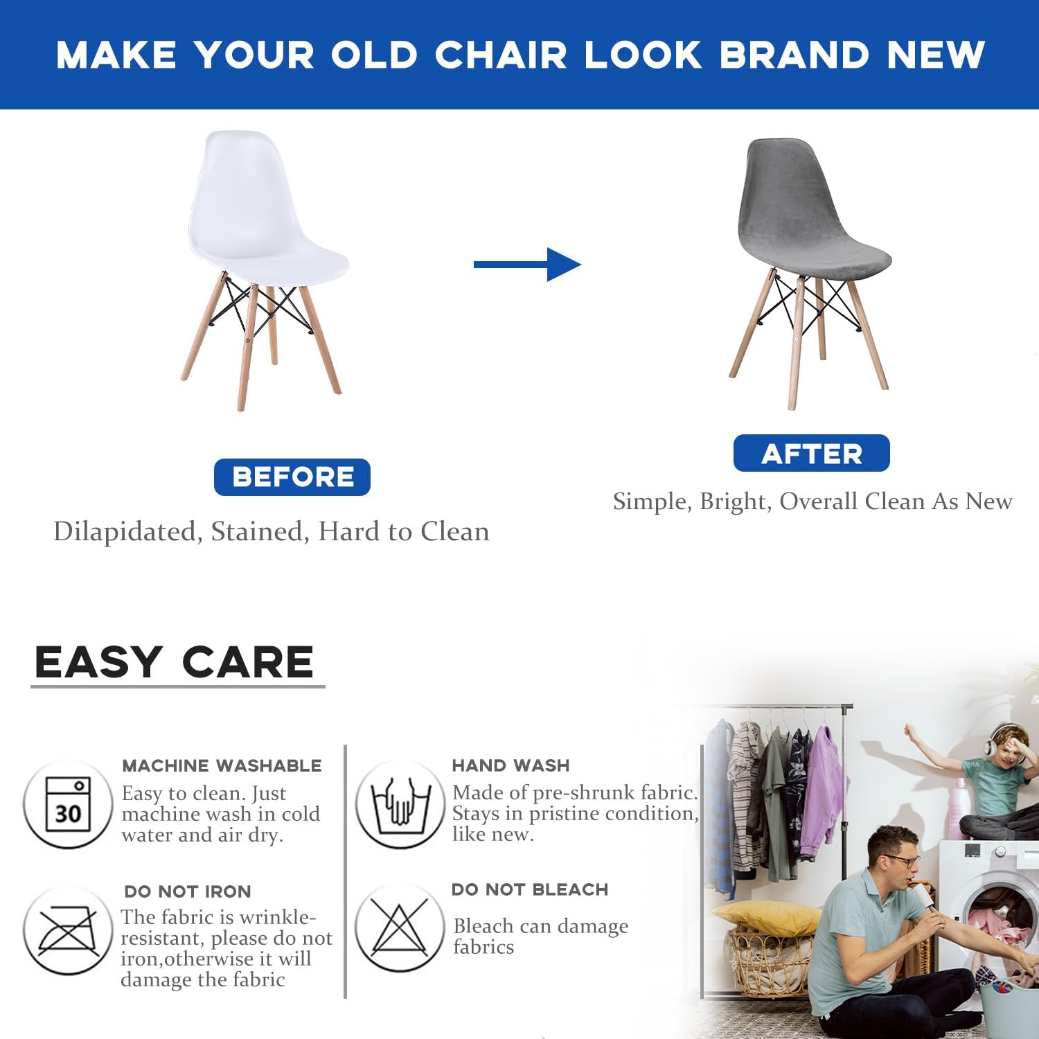 Dining Room Chair Covers Slipcovers, Shell Chair Cover Velvet for Mid Century Modern Chair, Armless Chair Cover Lounge for Kitchen, Dining Room, Office,Dark Brown,4 PCS