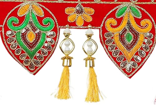 Miniatura 5 de Guirnalda decorativa con diseño de hojas artificiales para colgar en fiestas, bodas indias, puja Pooja, festival, decoración temática tradicional,