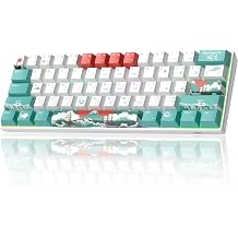 Camiysn 60% Mechanical Gaming Keyboard,Mixed Color Keycaps Gaming Keyboard with Linear Red Switches, Detachable Type-C Cable Mini Keyboard with Blue LED Light for PC/Laptop