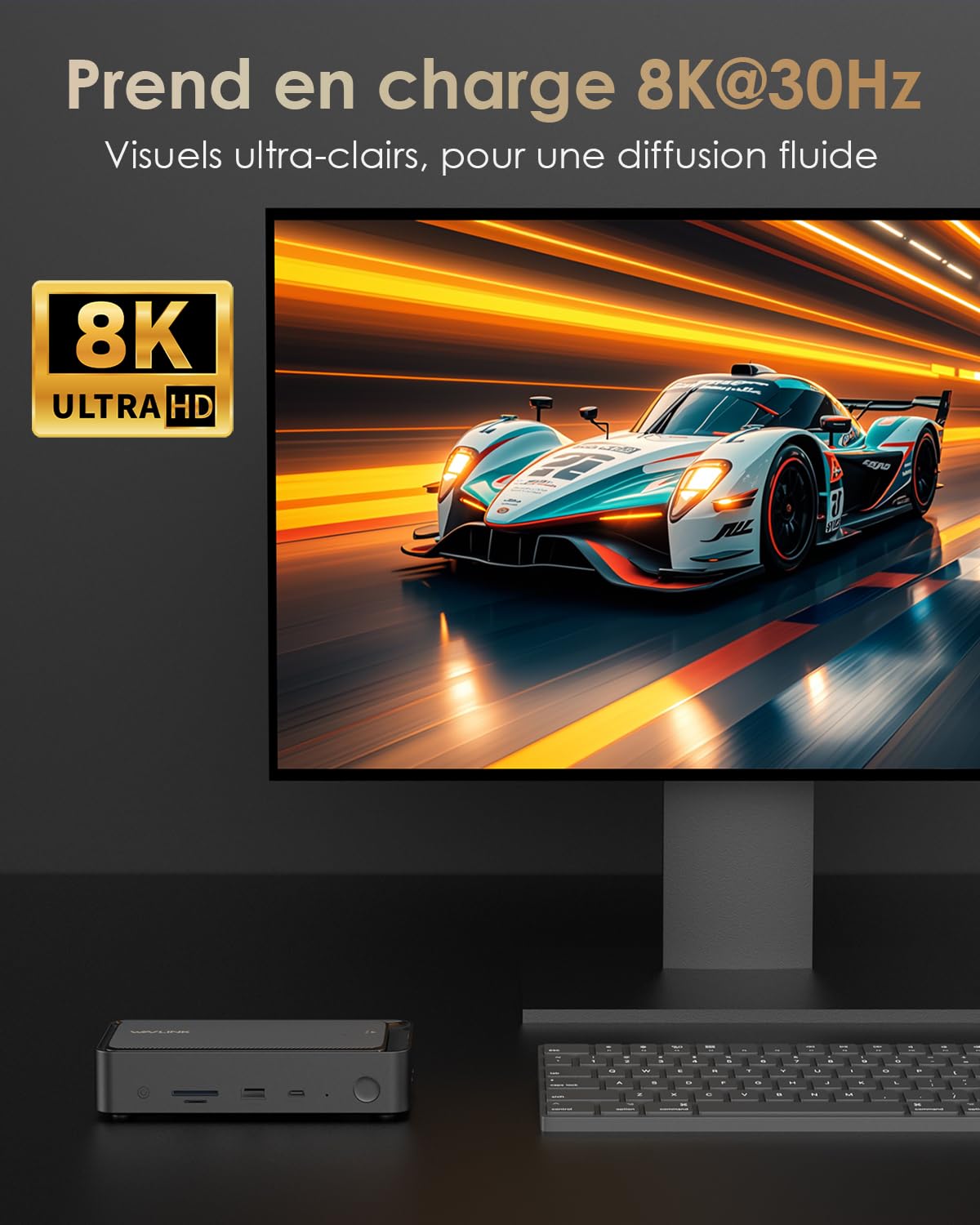 WAVLINK Station d'accueil pour Ordinateur Portable pour Trois écrans (8K @ 30Hz/4K @ 144Hz), Station d'accueil USB-C avec boîtier SSD M.2 PCIe/SATA, Prend en Charge 100 W Power Delivery, USB C/A, SD