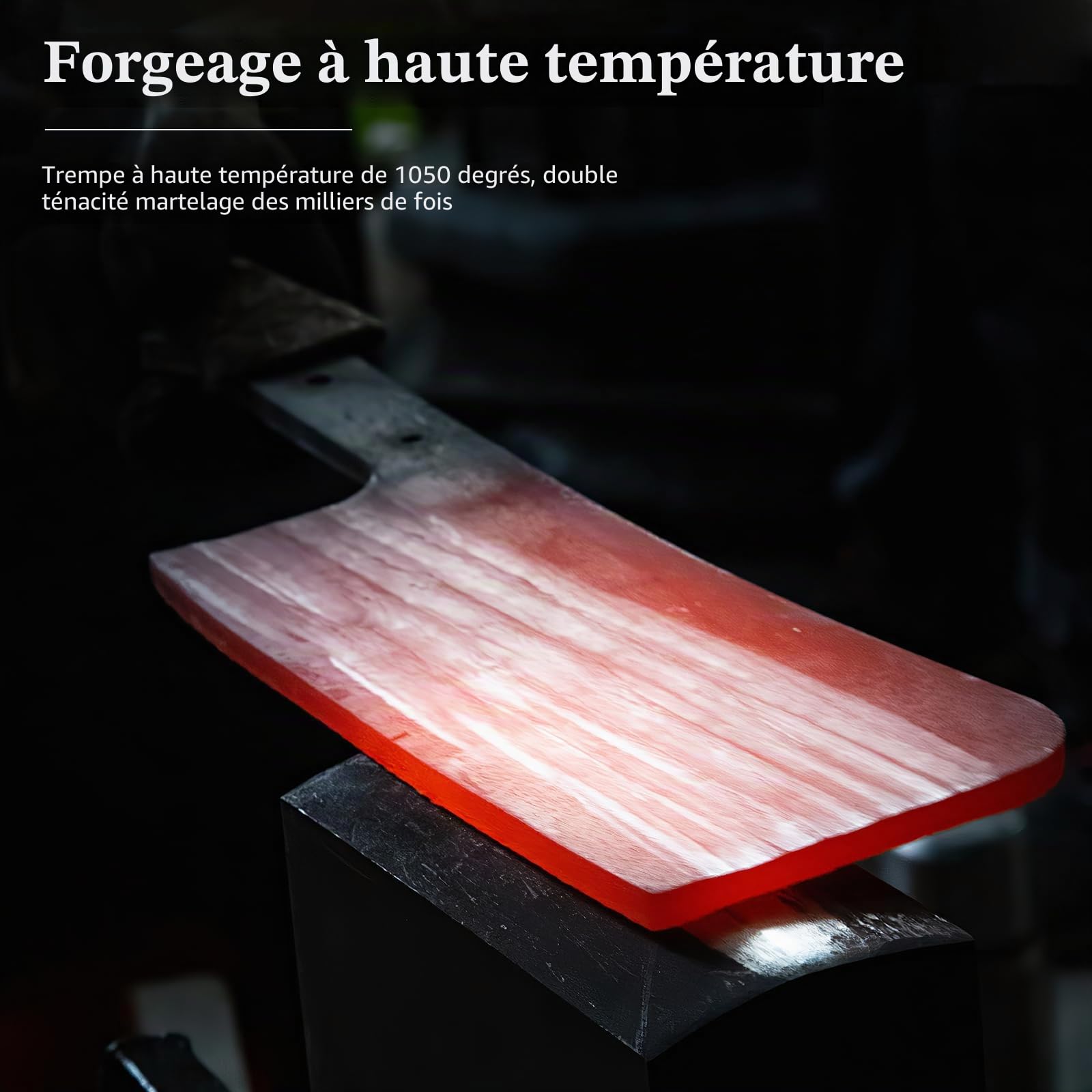 HOSHANHO Feuille de Boucher de 18 cm, Couperet de Cuisine Ultra Tranchant en Acier à Poudre à Haute Teneur en Carbone, Couteau de Cuisine Professionnel de Boucher