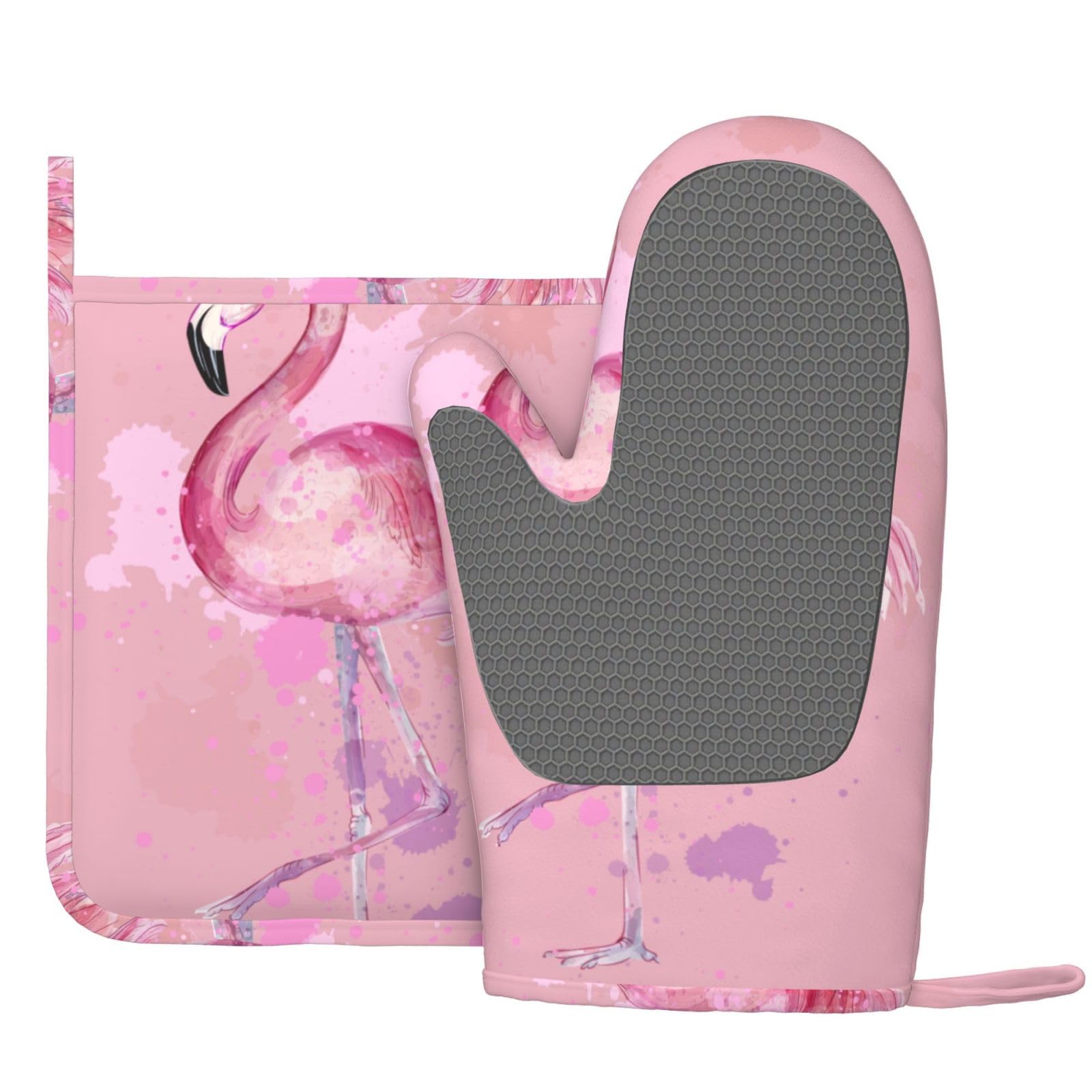 Lot De 2 Gants De Cuisine Et Maniques Résistants à La Chaleur Avec Coussinets Chauds Pour La Pâtisserie, Le Jardin, La Fête Du Travail