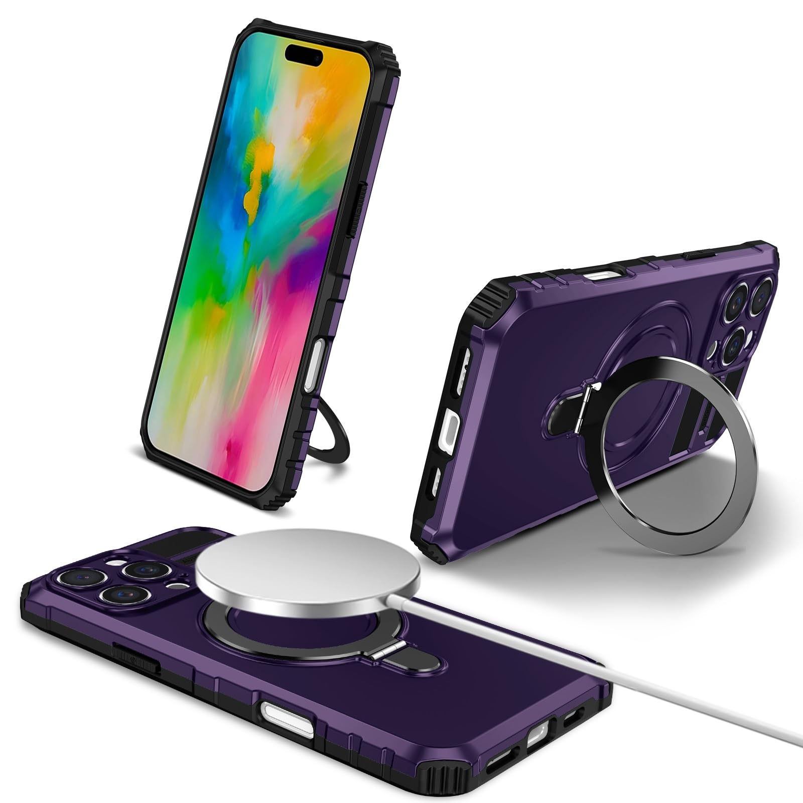 Coque iPhone 16 Pro Max avec support magnétique invisible antichoc robuste - 8