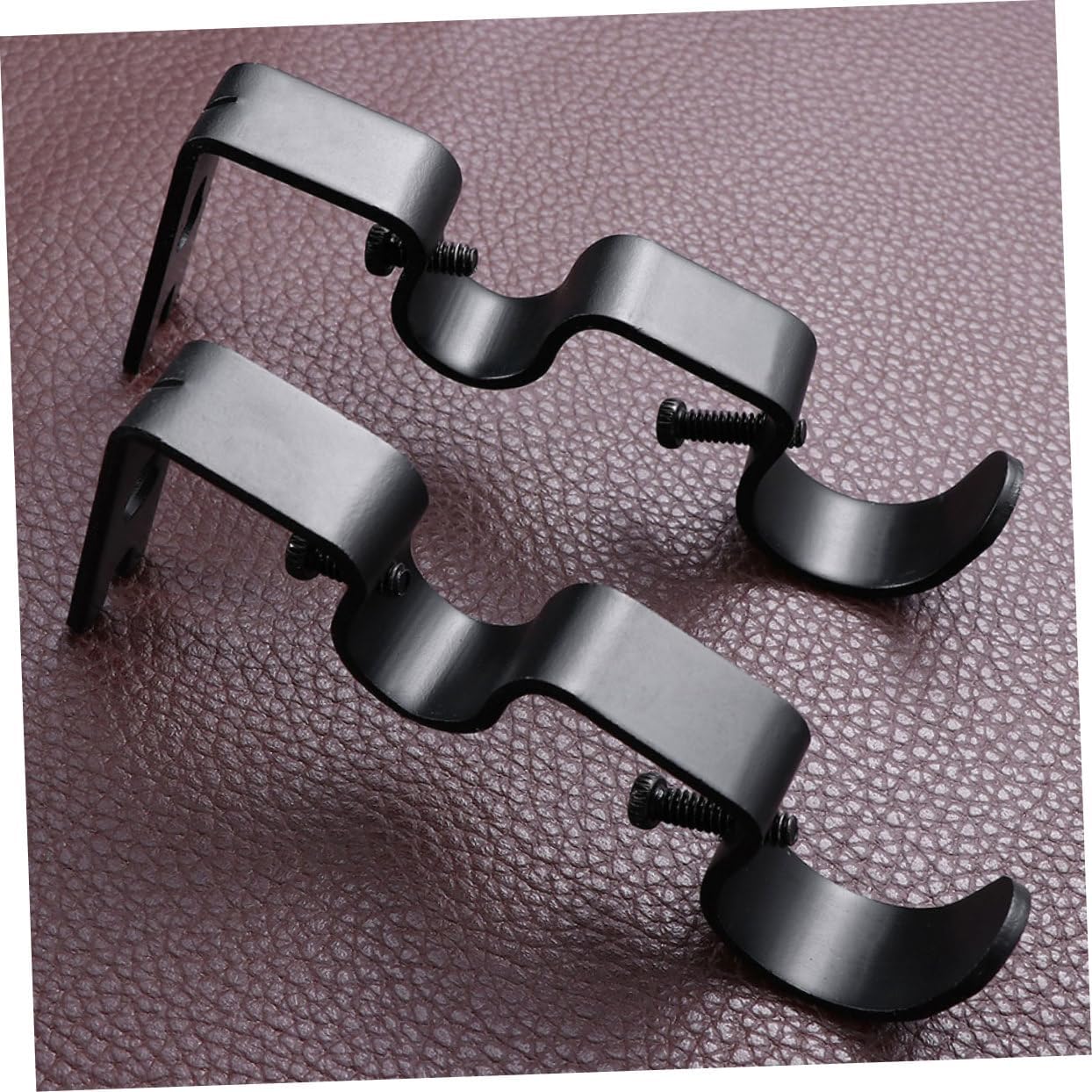 VALICLUD 4Pcs Adjustable Curtain Rod Holders Heavy Duty Brackets for Wall Mounting Versatile Support for Single Rod Curtains Construction with Enhanced Stability