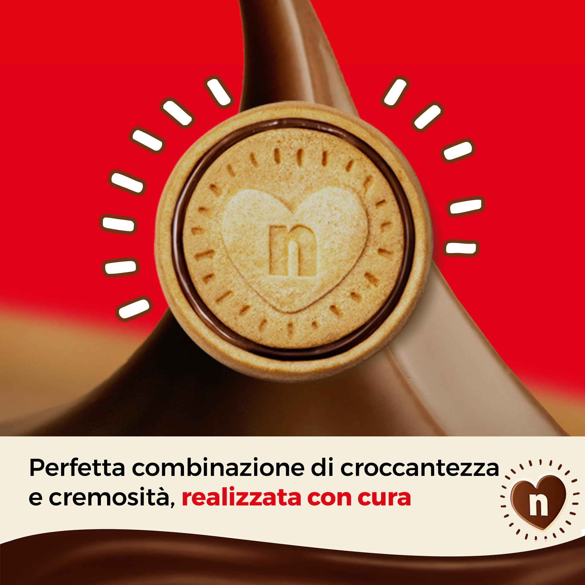Nutella Biscuits - 84 Croccanti Biscotti con un Cremoso Ripieno di Nutella, con Farina di Frumento e Zucchero di Canna, Ideali come Colazione, Snack e Merenda, 28 Confezioni Monoporzione da 41,4 gr