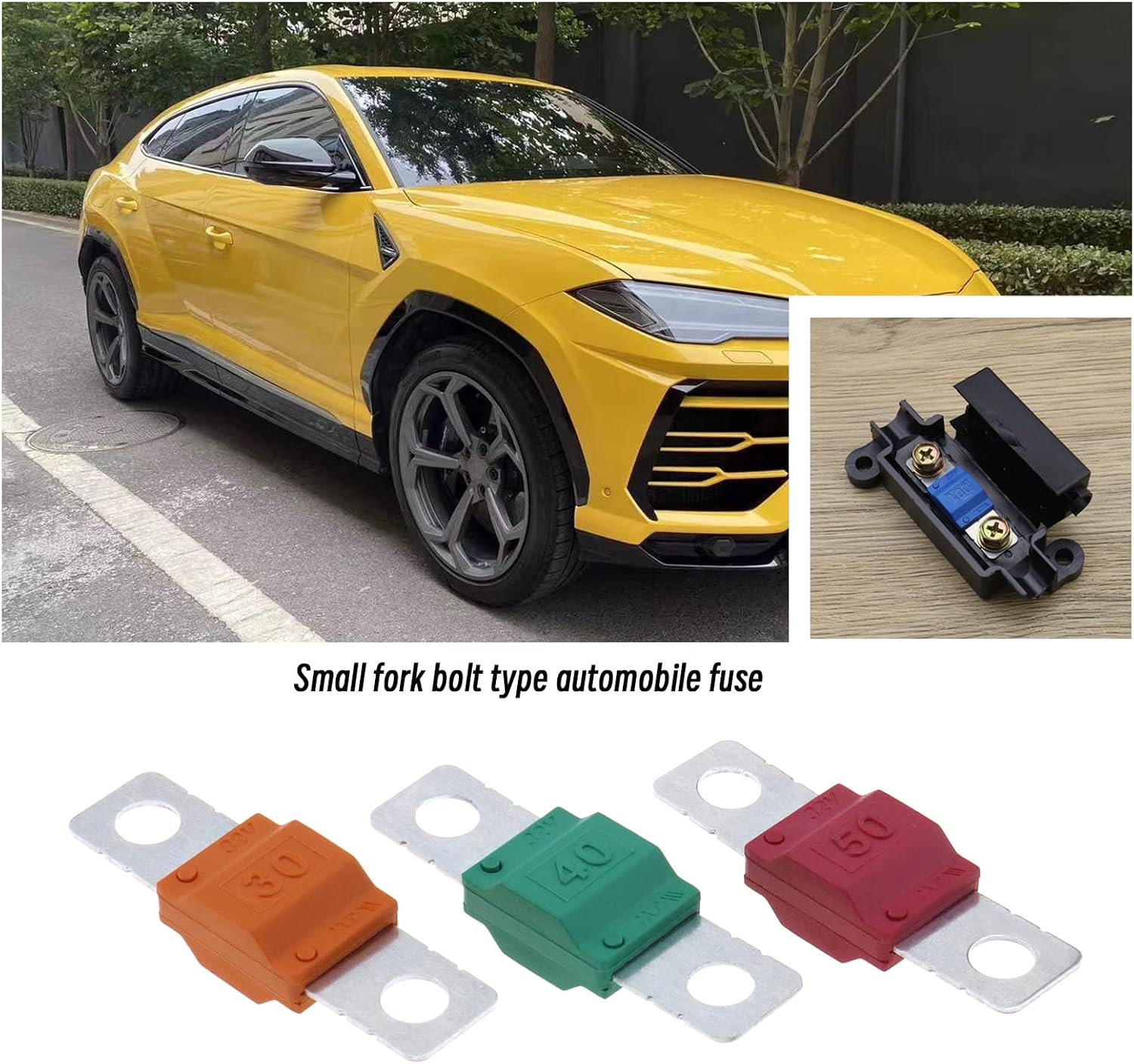 14PCS Midi Fuses 30/40/50/60/70/80/100Amp 32V Automobile Fuse Bolt-on Fuse for Marine Power System Electric Hybrid Vehicle Automobiles DC Motor Car Audio