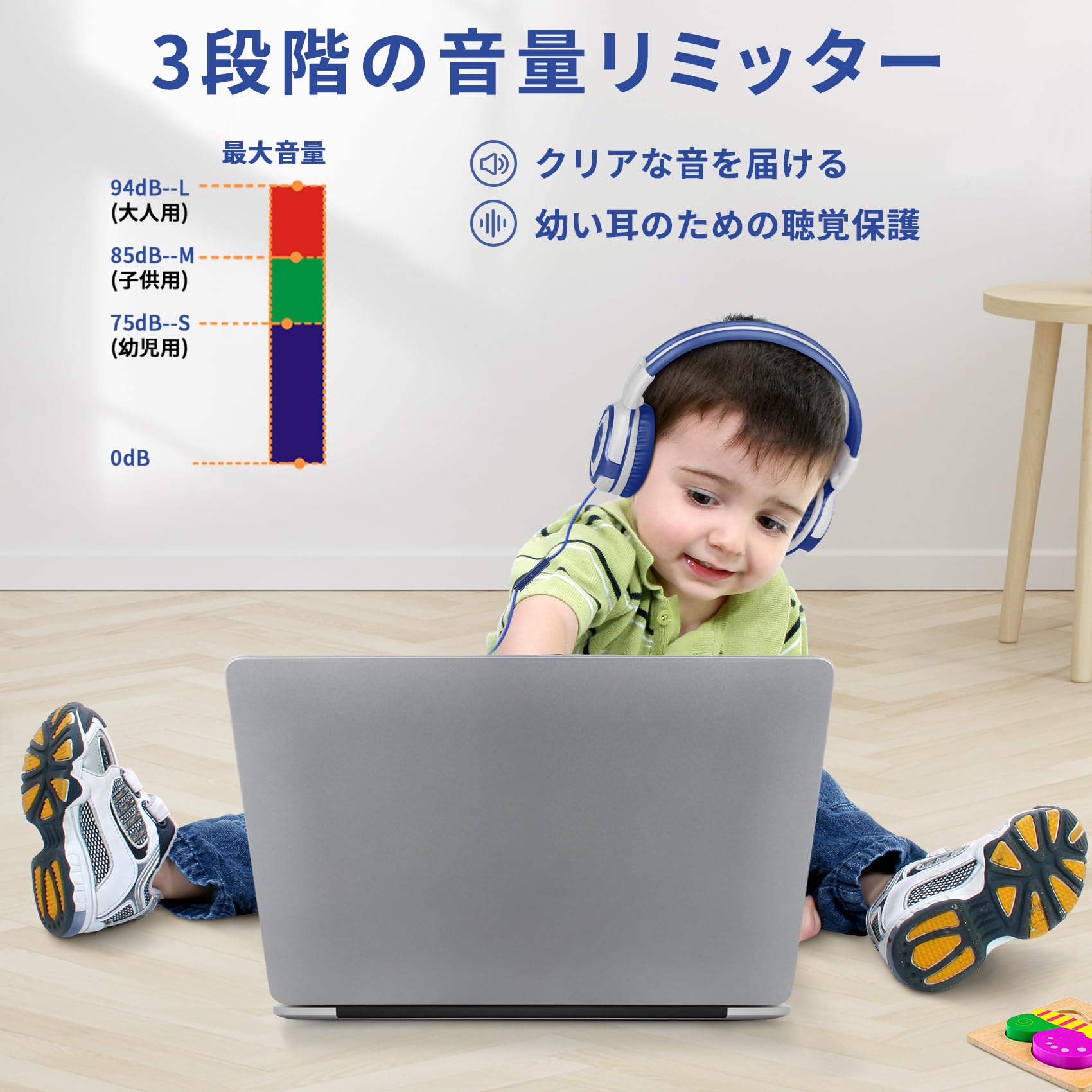Amazon.co.jp: SIMOLIO 有線ヘッドホン キッズヘッドホン ティーン