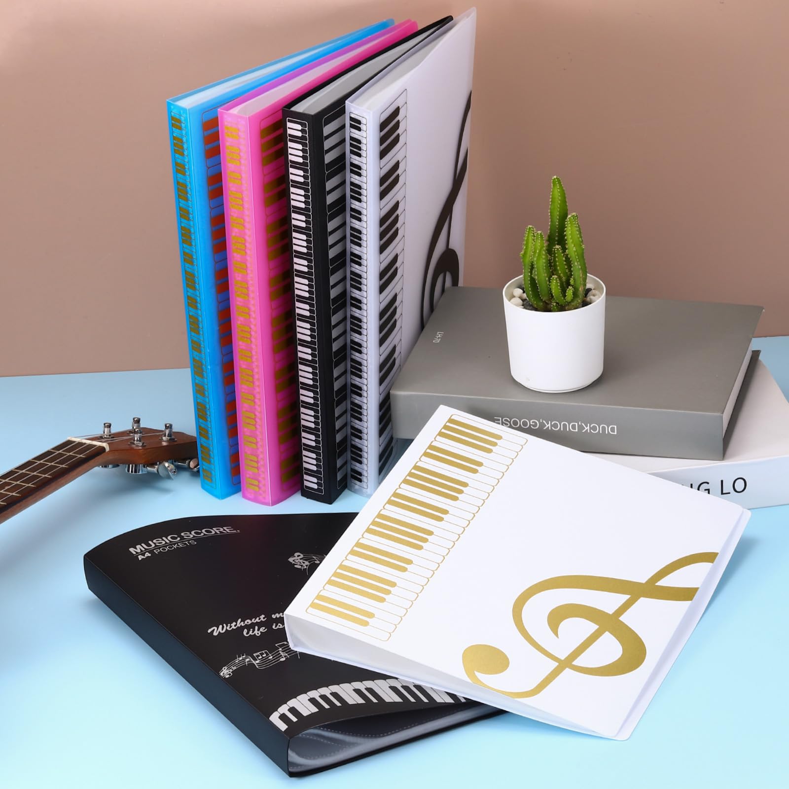MECCANIXITY Carpeta de partituras con 80 fundas, 160 páginas, organizador en espiral, tamaño carta, 8.5 x 11 pulgadas, papel A4, bolsa de almacenamiento para coros de conciertos (rojo rosa)