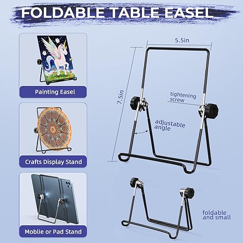 Miniatura 6 de Nicpro Juego de 34 piezas de pintura para niños con lienzo patrón, kit de suministros de pintura artística con 12 pinturas acrílicas, 10 pinceles, 6