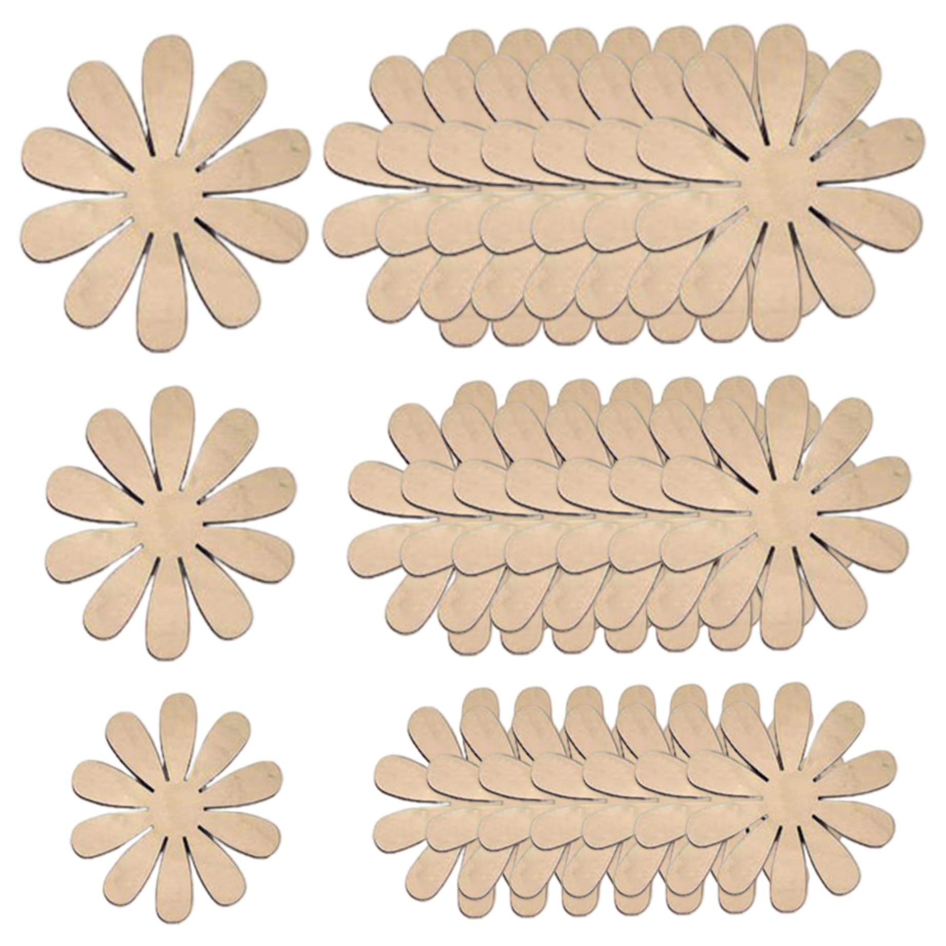 Autocollants muraux en bois Marguerite relief 3D auto-adhésifs résistants
