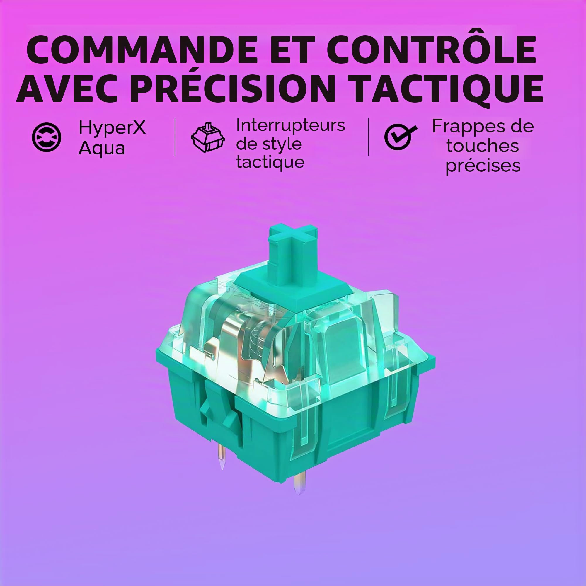HyperX Alloy Origins Core PBT – TKL Clavier de Jeu mécanique, Touches PBT, éclairage RVB, Compact, Corps en Aluminium, Personnalisable avec HyperX NAuthity, mémoire intégrée – HyperX Tactile Aqua