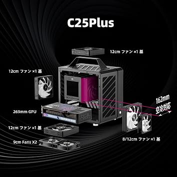 Mechanic Master Cool Cube Series C25Plus Mini-ITX Case / Aluminum/Steel/GPU Length within 269mm, ATX14cm/SFX/L PSU Computer Case