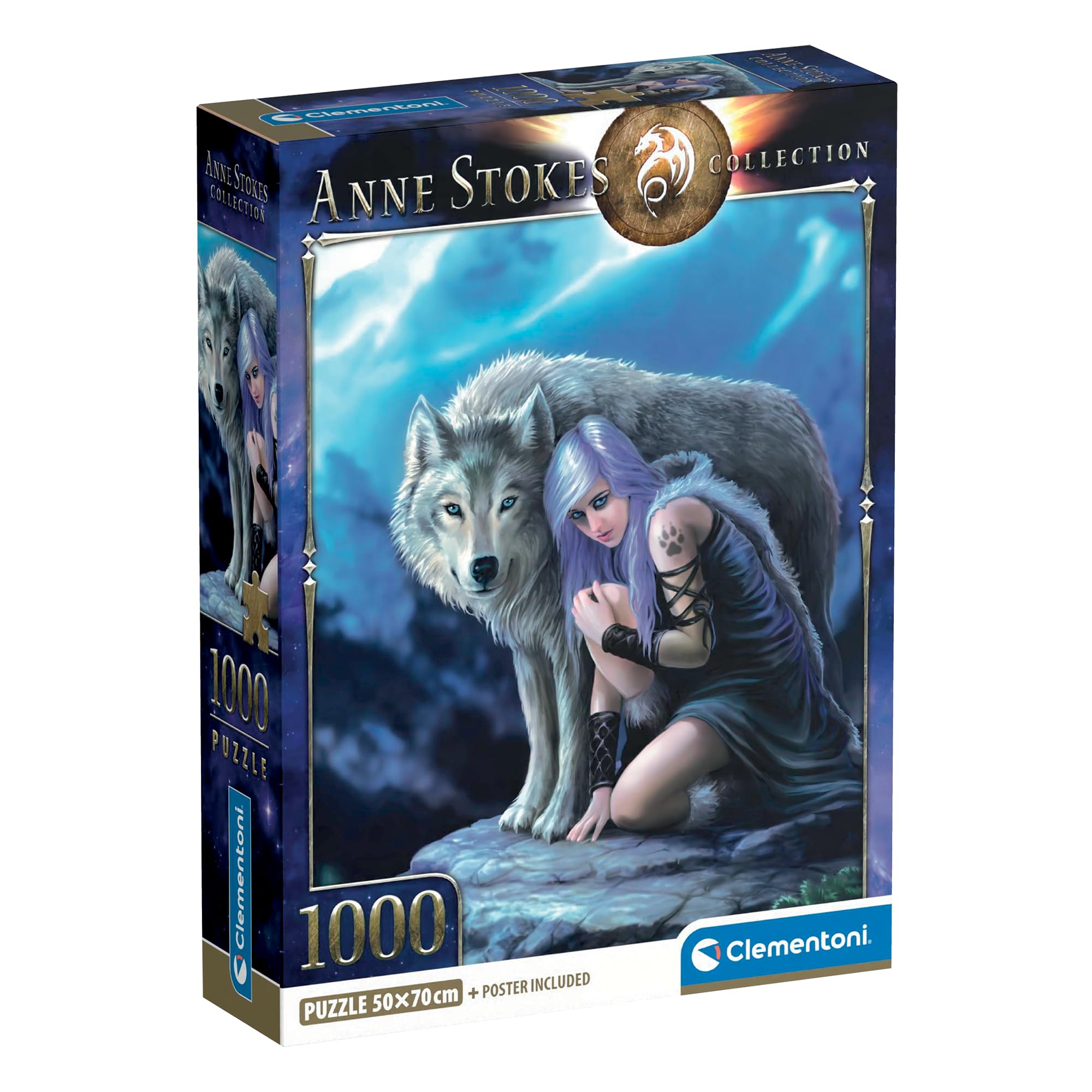 Clementoni Jigsaw Puzzle 1000 pieces Anne Stokes Protector, Compact box, Puzzle for Adults 14-99 Years, Made in Italy, 39958