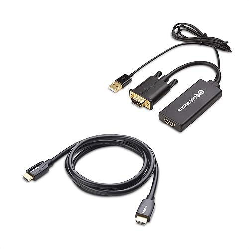Cable Matters 1 # Imagen del producto Adaptador VGA a HDMI para monitor y TV 2 [Certificado premium] Cable HDMI de 6 pies con soporte 4K HDR en negro