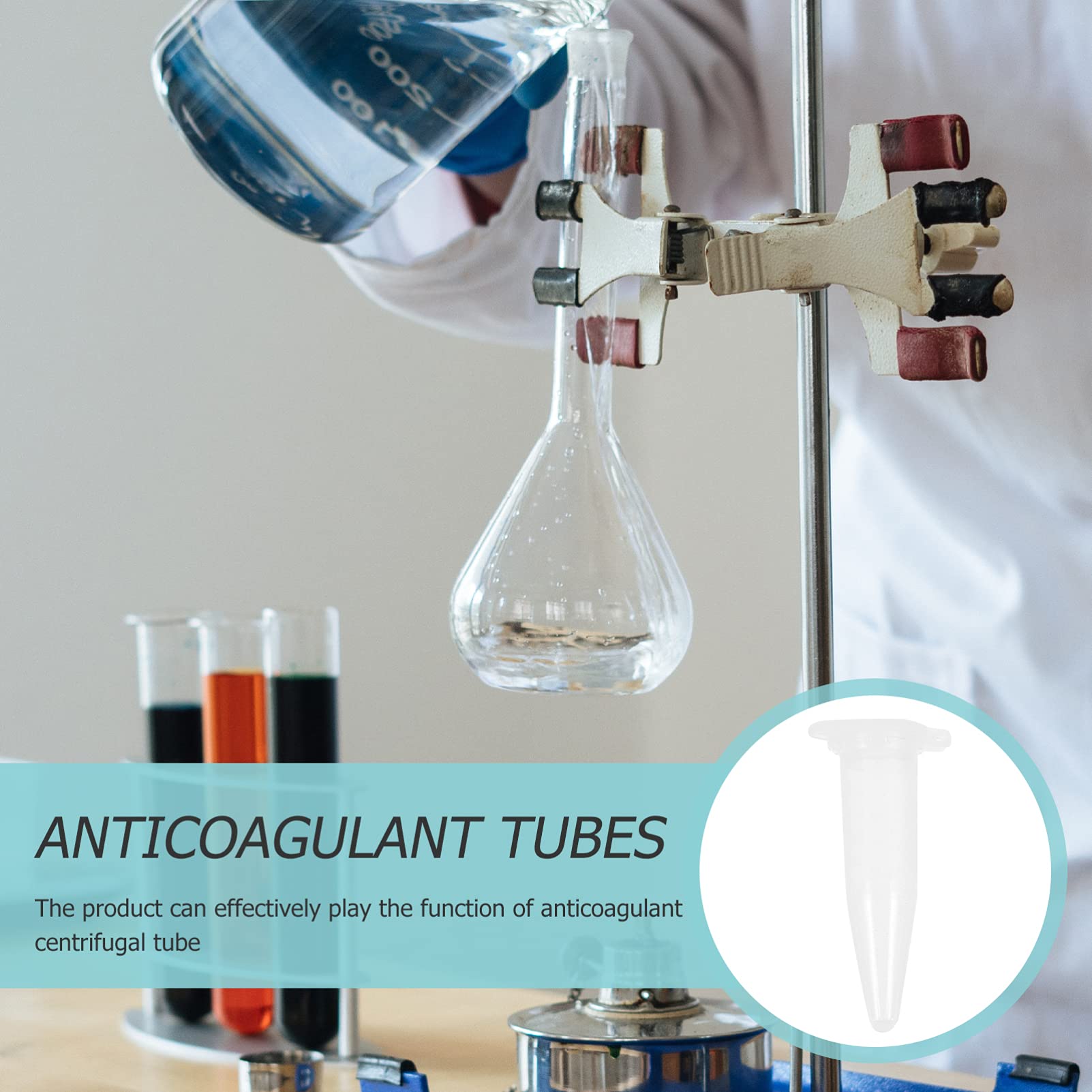 Tubos centrífuga plástico 500 Uds., Tubos ensayo 1, 5 ml, Recipiente Polipropileno para Laboratorio, Tubos análisis Sangre, Tubos anticoagulación para Laboratorio muestras levadura