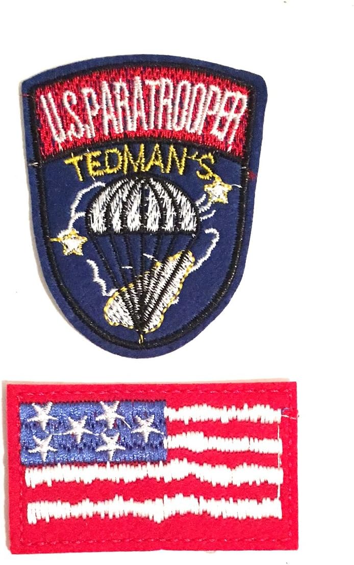 U.S Paratrooper Tedman's & American Flag 2pc Value Military