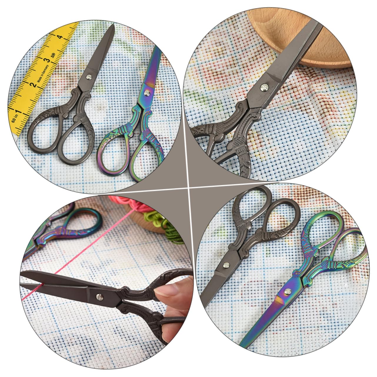 Operitacx Metal Scissor Simple Home Sewing Work Shear Retro Hairdressing Scissors for Embroidery