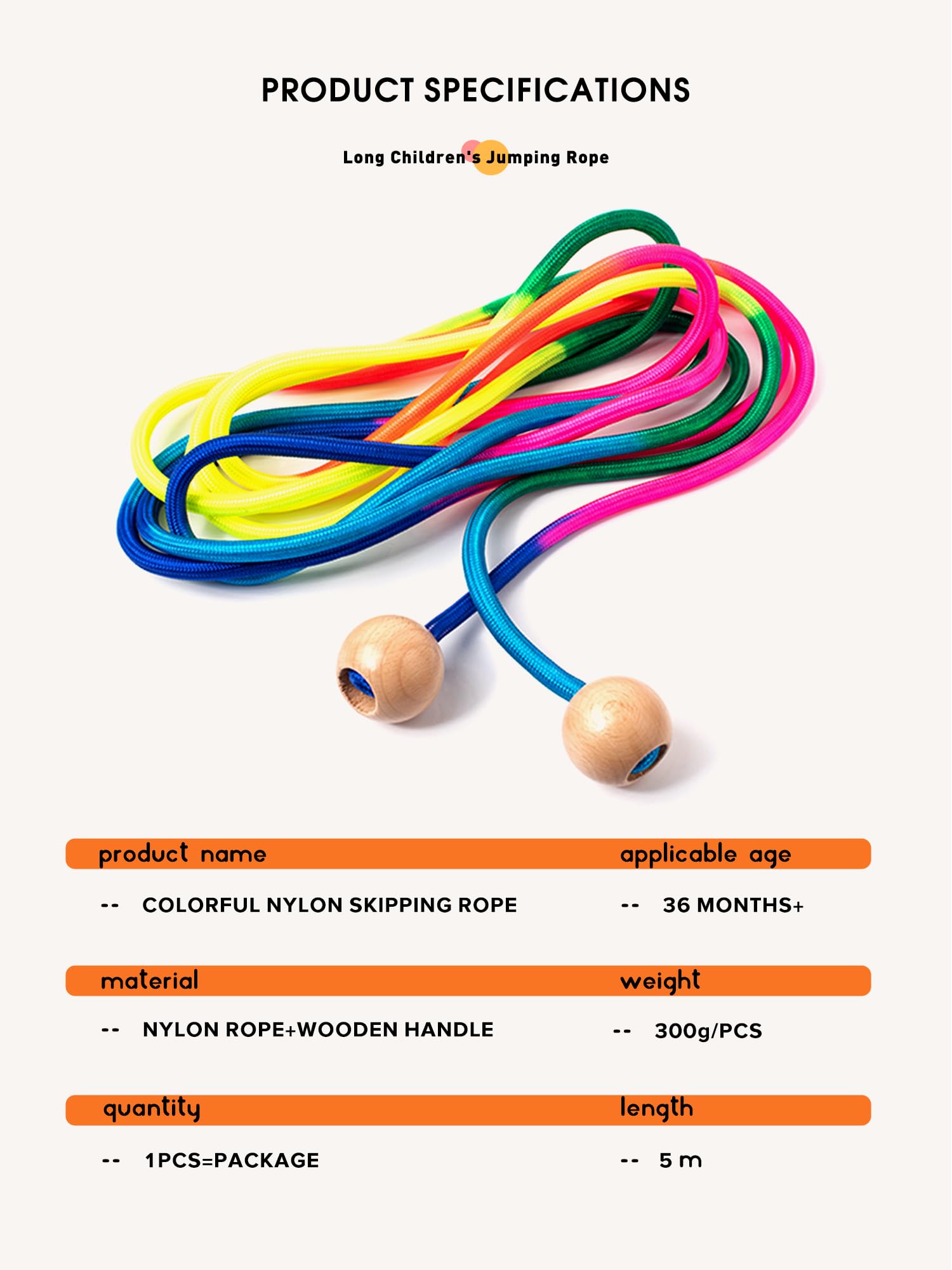 Cuerda de Saltar Niños 5m – Cuerda Larga Multijugador, Cuerda Arcoíris con Mangos de Madera, Skipping Rope para Niñas & Niños de 6 8 10 Años, Juegos de Grupo Escuela Familia