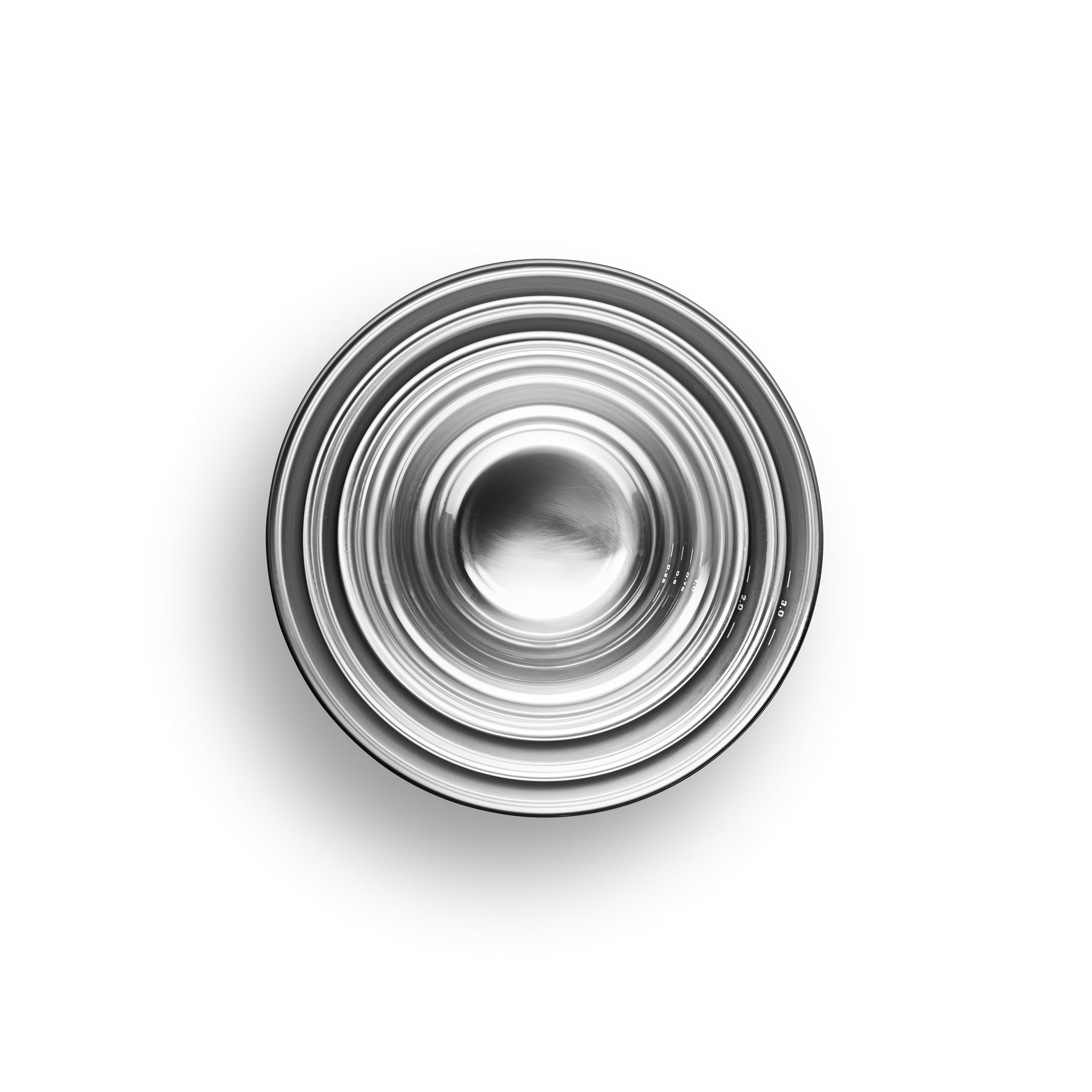 EVA SOLO | Green Tools Rührschüsselset 3-teilig | Set mit DREI stapelbaren Rührschüsseln mit rundem Boden und hohen Seiten | Brushed Steel